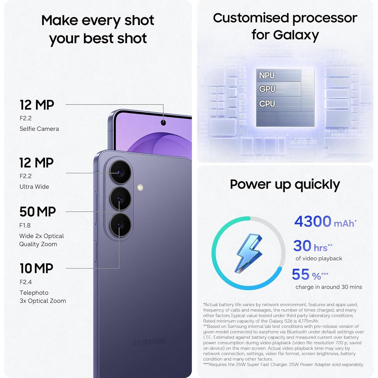 Buy Samsung,Samsung Galaxy S26 5G 256GB SIM-Free Cobalt Violet Unlocked AI Smartphone - Gadcet UK | UK | London | Scotland | Wales| Near Me | Cheap | Pay In 3 | Mobile & Smart Phones