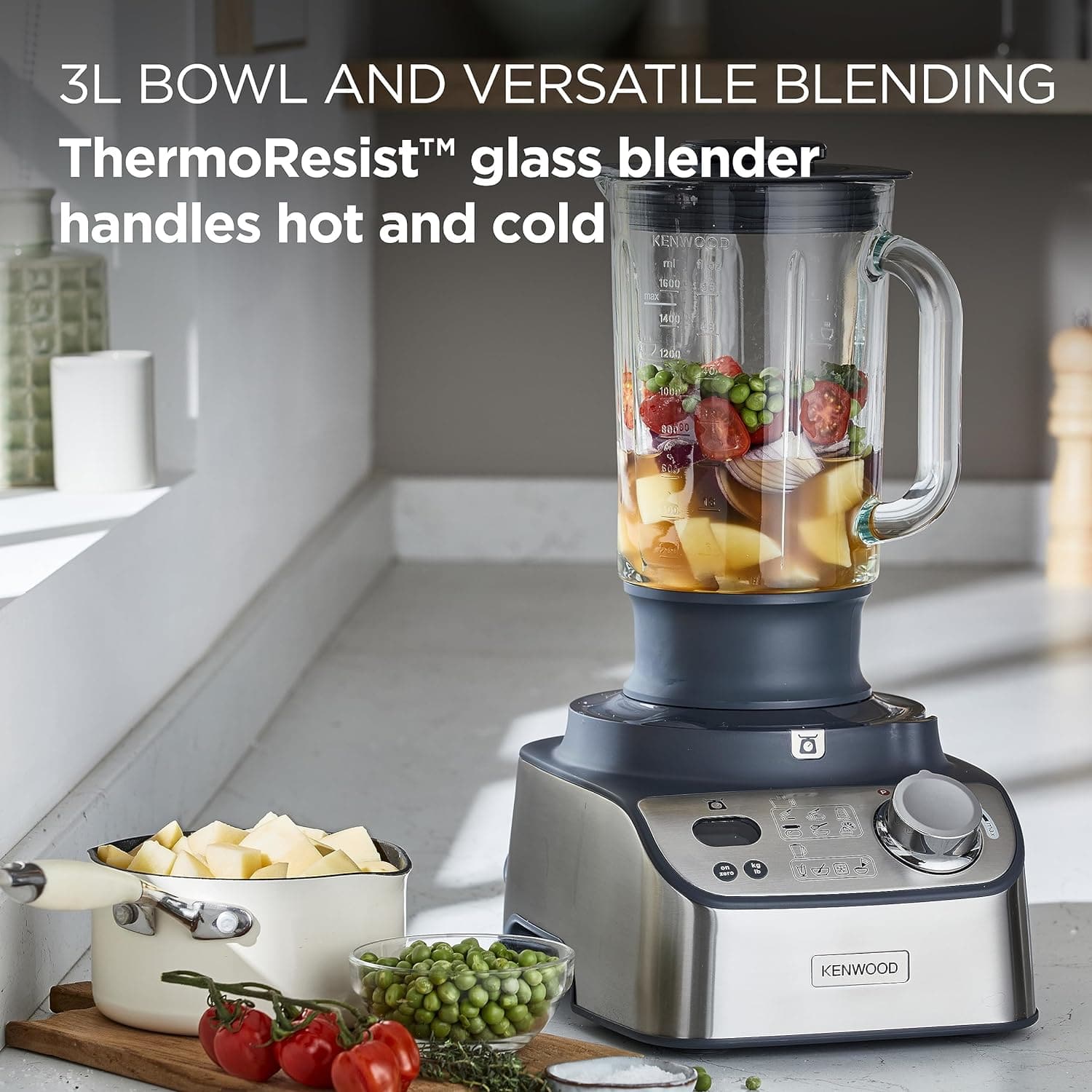 Buy Kenwood,Kenwood MultiPro Express Weigh Food Processor, 8 Processing Tools, Variable Speed with Pulse Function, Integrated Digital Scales, Capacity 3L - Gadcet UK | UK | London | Scotland | Wales| Near Me | Cheap | Pay In 3 | Kitchen & Dining
