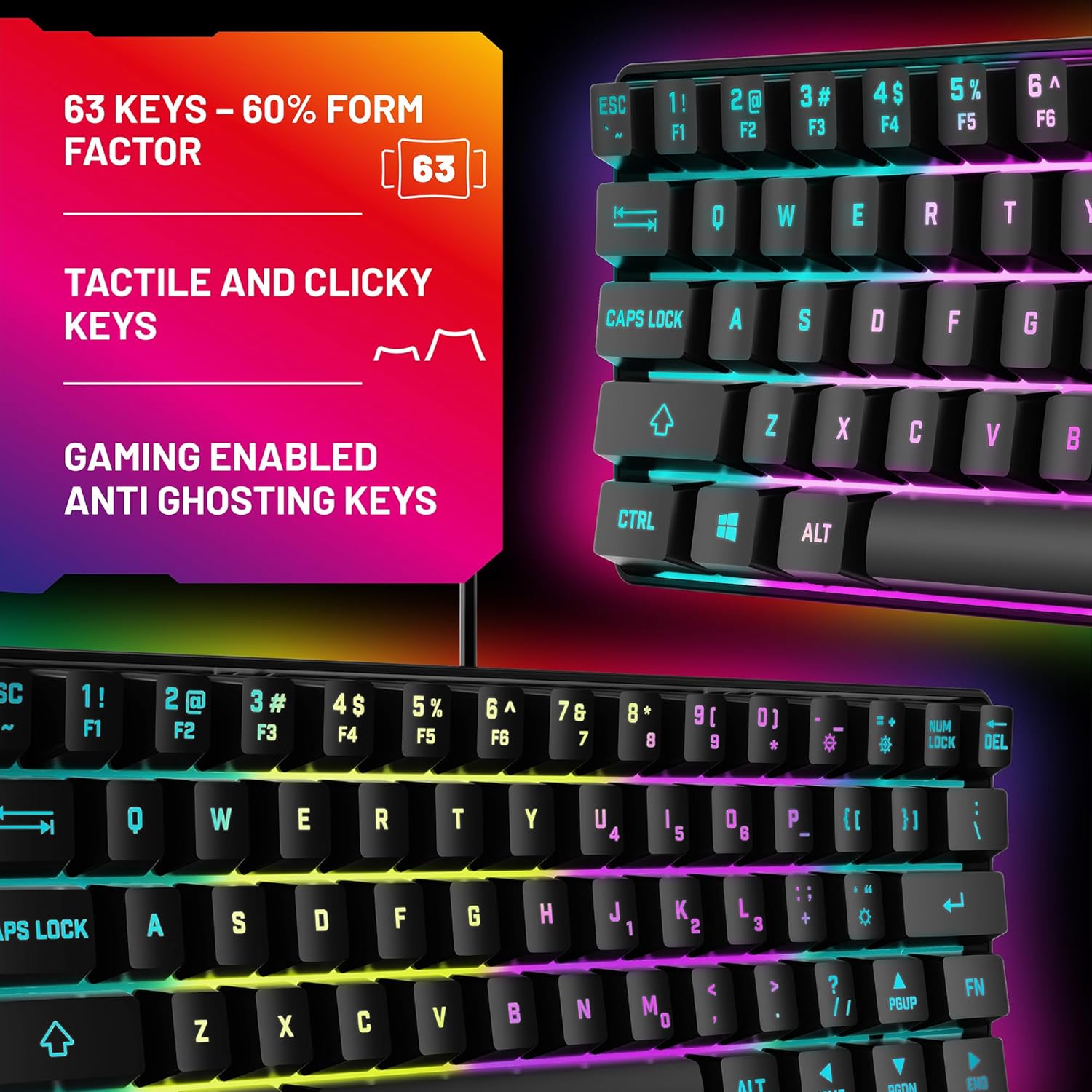 Buy STEALTH,STEALTH Light-Up Mini Wired Keyboard - Black - Gadcet UK | UK | London | Scotland | Wales| Near Me | Cheap | Pay In 3 | Keyboards