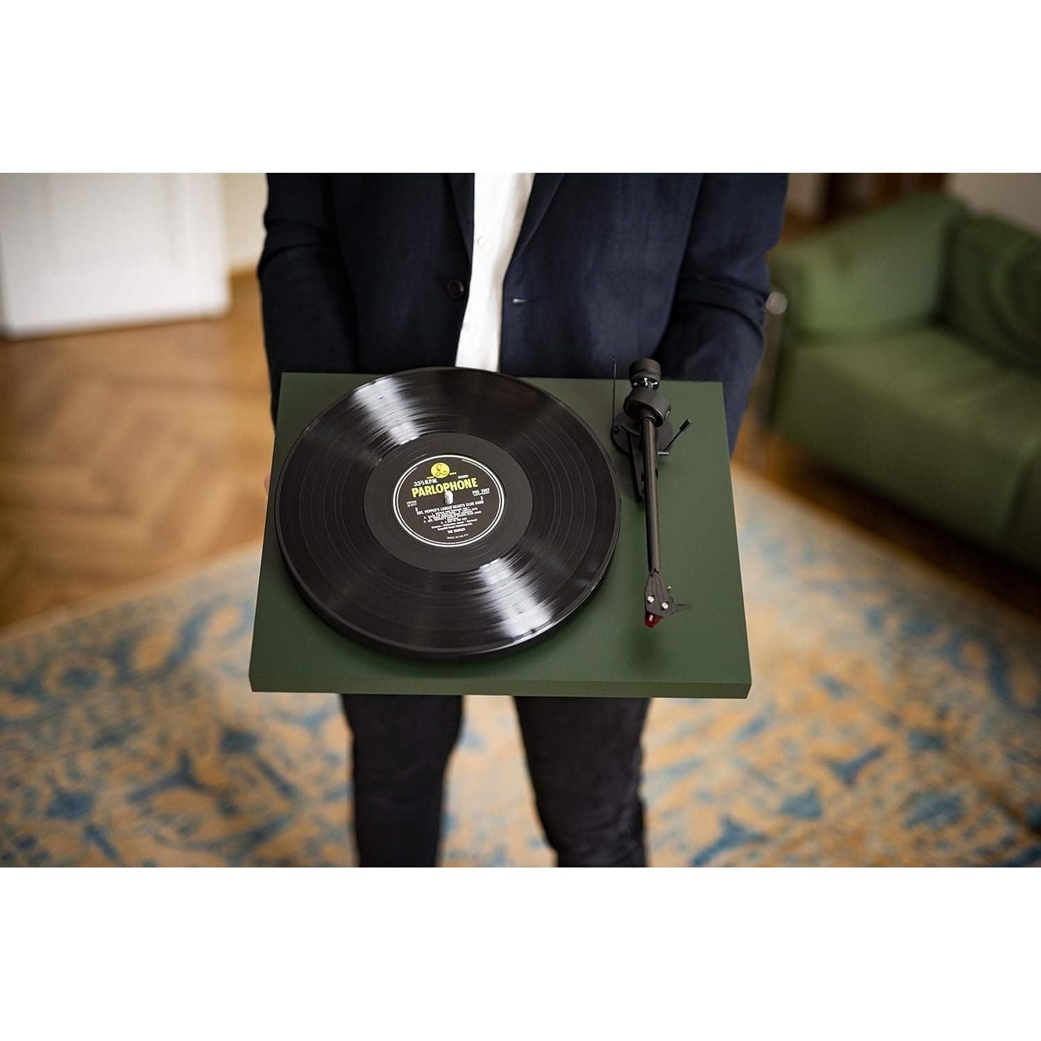 Buy Pro-Ject,Pro-Ject Debut Carbon EVO Audiophile Turntable - Carbon Fiber Tonearm, Electronic Speed Selection, Pre-Mounted Ortofon 2M Red Cartridge - Satin Green - Gadcet UK | UK | London | Scotland | Wales| Near Me | Cheap | Pay In 3 | Turntables & Record Players