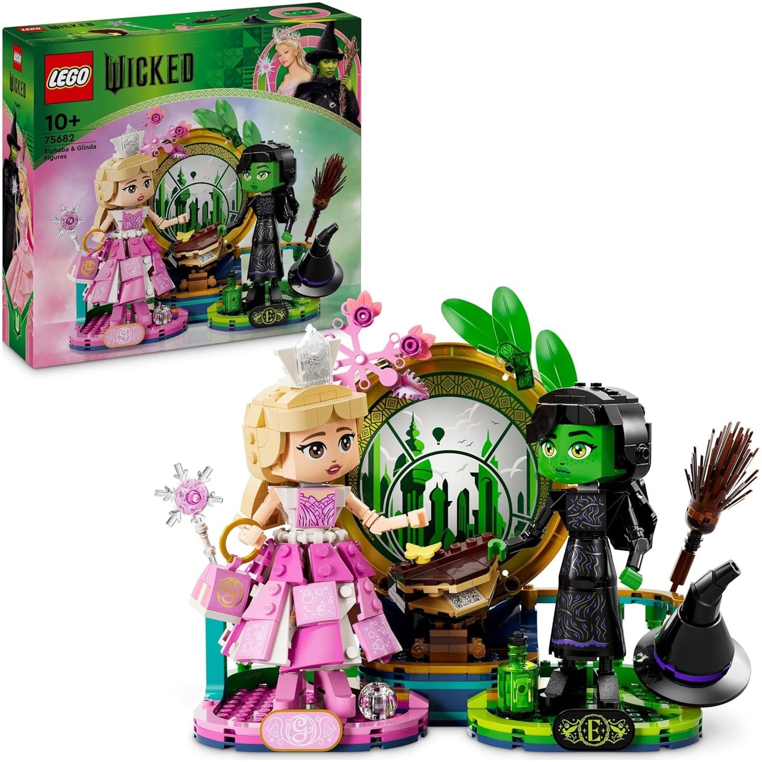 Buy LEGO,LEGO Wicked Elphaba & Glinda Figures, Building Toy Set for 10 Plus Year Old Girls and Boys, with Buildable Characters and a Broom, Wizard of Oz-Themed Gift for Kids and Fans of the Movie 75682 - Gadcet UK | UK | London | Scotland | Wales| Near Me | Cheap | Pay In 3 | Interlocking Blocks