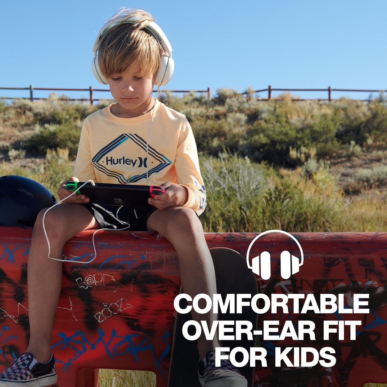 Buy Skullcandy,Skullcandy Grom Over-Ear Wired Headphones for Kids, Volume-Limiting, Share Audio Port, Microphone, Work with Bluetooth Devices and Computers - Bone Seafoam - Gadcet UK | UK | London | Scotland | Wales| Near Me | Cheap | Pay In 3 | Headphones & Headsets