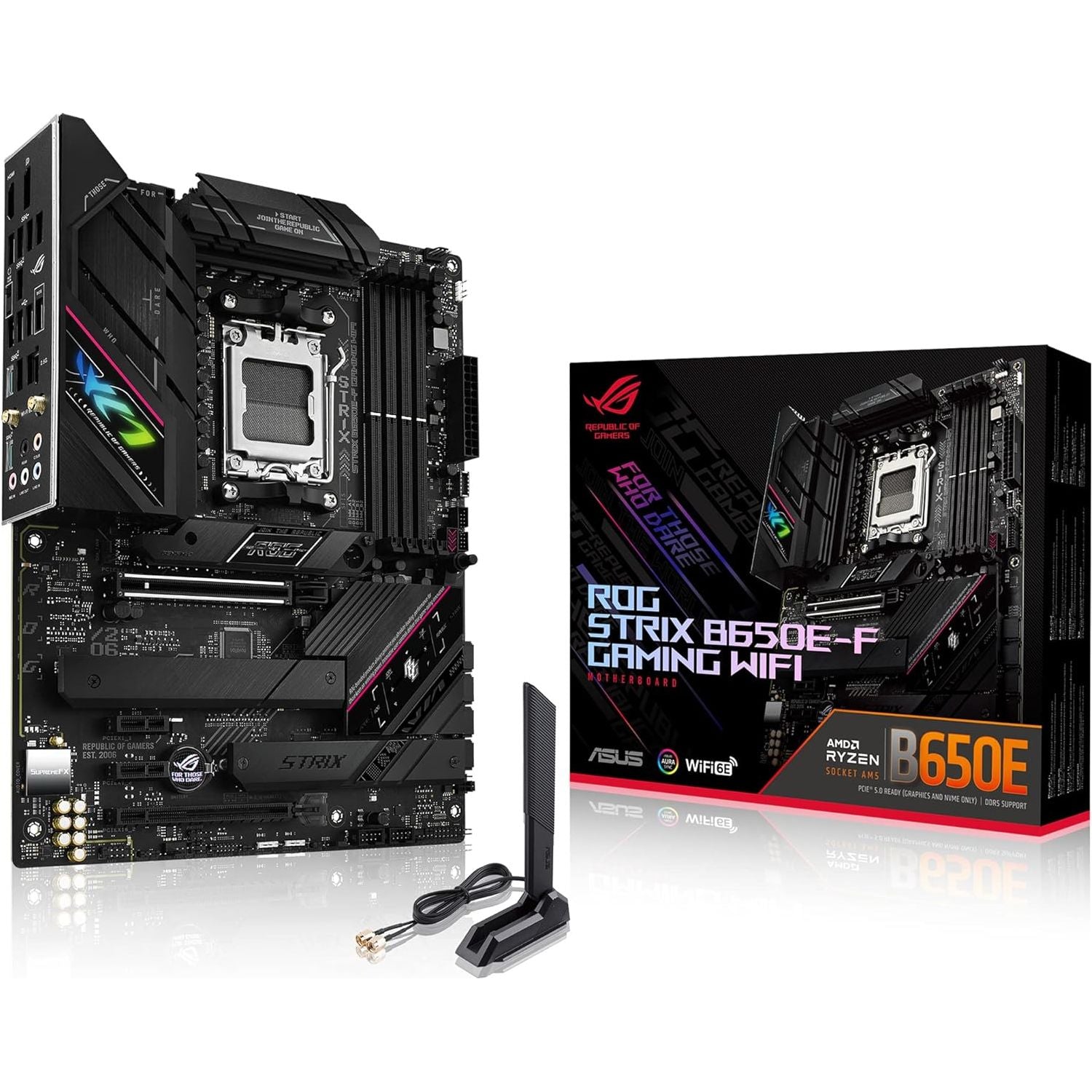 Buy ASUS,ASUS ROG Strix B650E-F Gaming WiFi ATX Motherboard – AMD AM5, DDR5, PCIe 5.0, WiFi 6E, USB-C, Aura Sync RGB - Gadcet UK | UK | London | Scotland | Wales| Near Me | Cheap | Pay In 3 | Motherboards