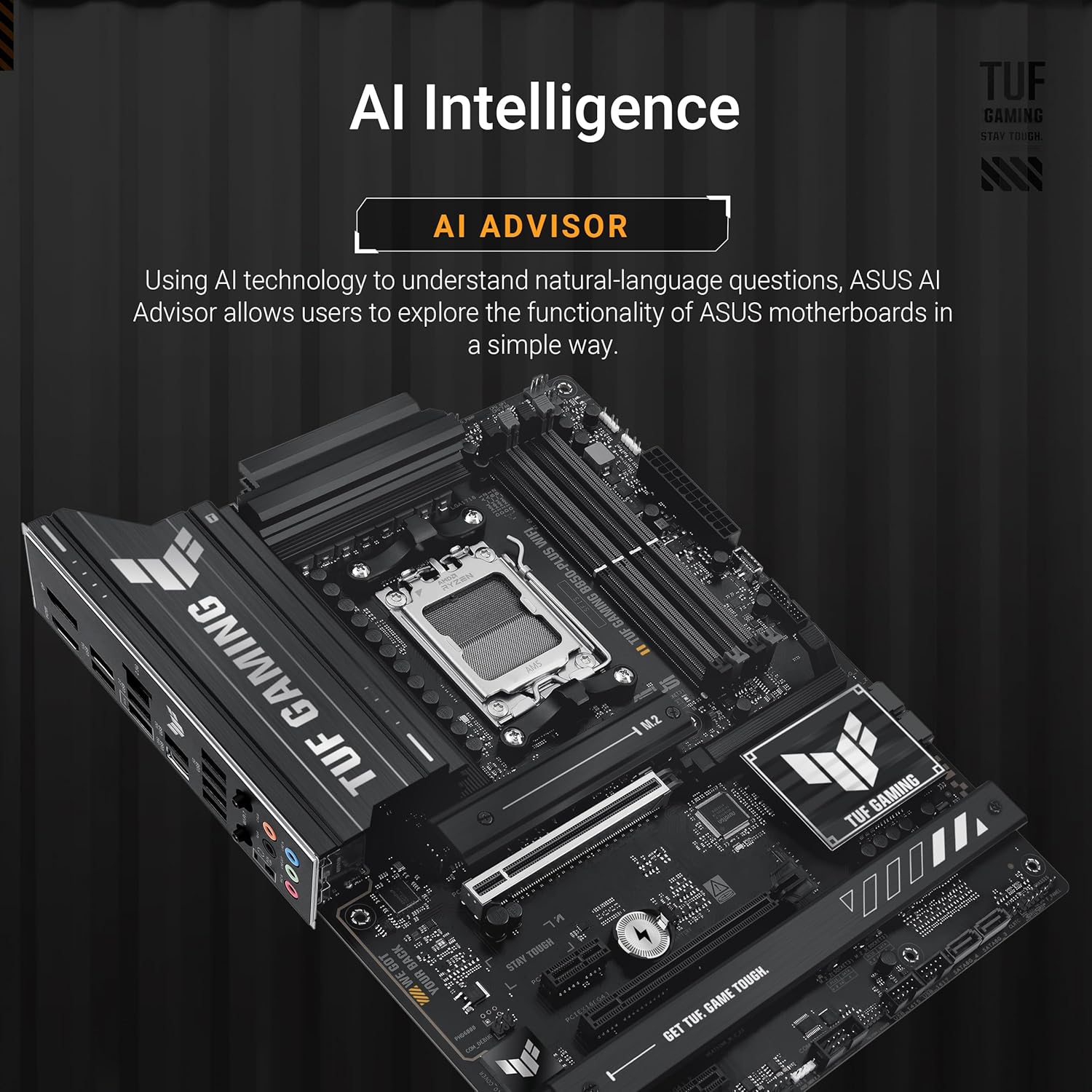 Buy ASUS,ASUS TUF GAMING B850-PLUS WIFI AMD ATX Motherboard | 14+2+1 80A Power Stages, DDR5, PCIe 5.0 Ready, 3× M.2 Slots, Wi-Fi 7, 2.5Gb LAN, USB-C 20Gbps, Aura Sync RGB - Gadcet UK | UK | London | Scotland | Wales| Near Me | Cheap | Pay In 3 | Motherboards