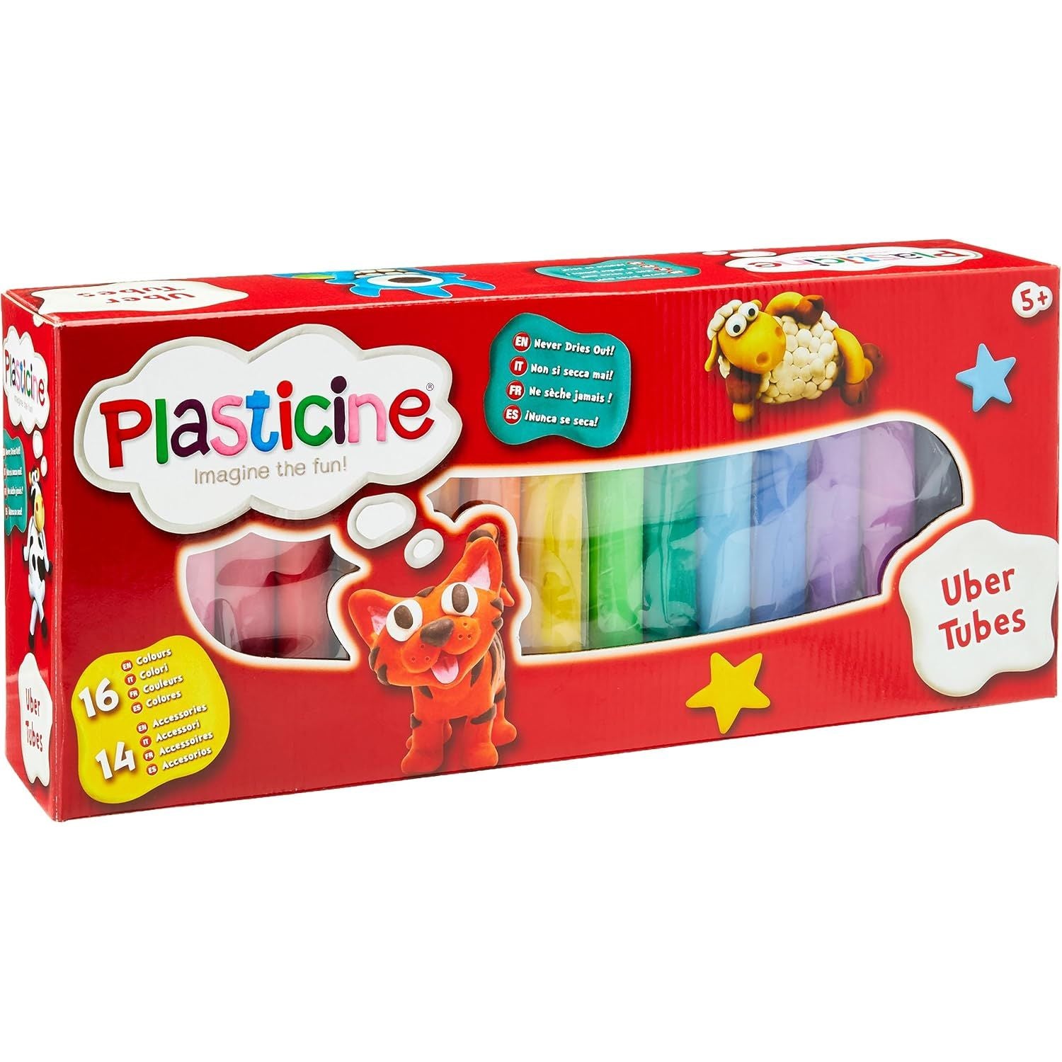 Buy Plasticine,Plasticine® The Original Uber Tubes Modelling Clay Set – 16 Colours with Tools & Playmat - Gadcet UK | UK | London | Scotland | Wales| Near Me | Cheap | Pay In 3 | TOYS