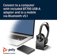 Buy Poly,Poly - Voyager Focus 2 UC Bluetooth Headset + Charging Cradle (Plantronics) - Stereo headset with boom microphone, USB-A for PC/Mac - Active Noise Canceling - Works with Teams - Gadcet.com | UK | London | Scotland | Wales| Ireland | Near Me | Cheap | Pay In 3 | Headphones & Headsets