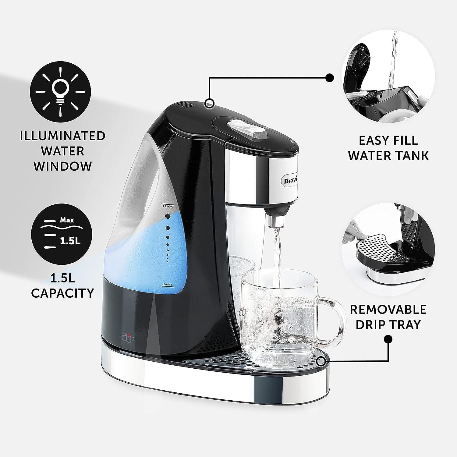 Buy Gadcet UK,Breville - VKJ142 Hot Cup Water 1.5L Fast Boil- Dispenser - Black - Gadcet UK | UK | London | Scotland | Wales| Ireland | Near Me | Cheap | Pay In 3 |