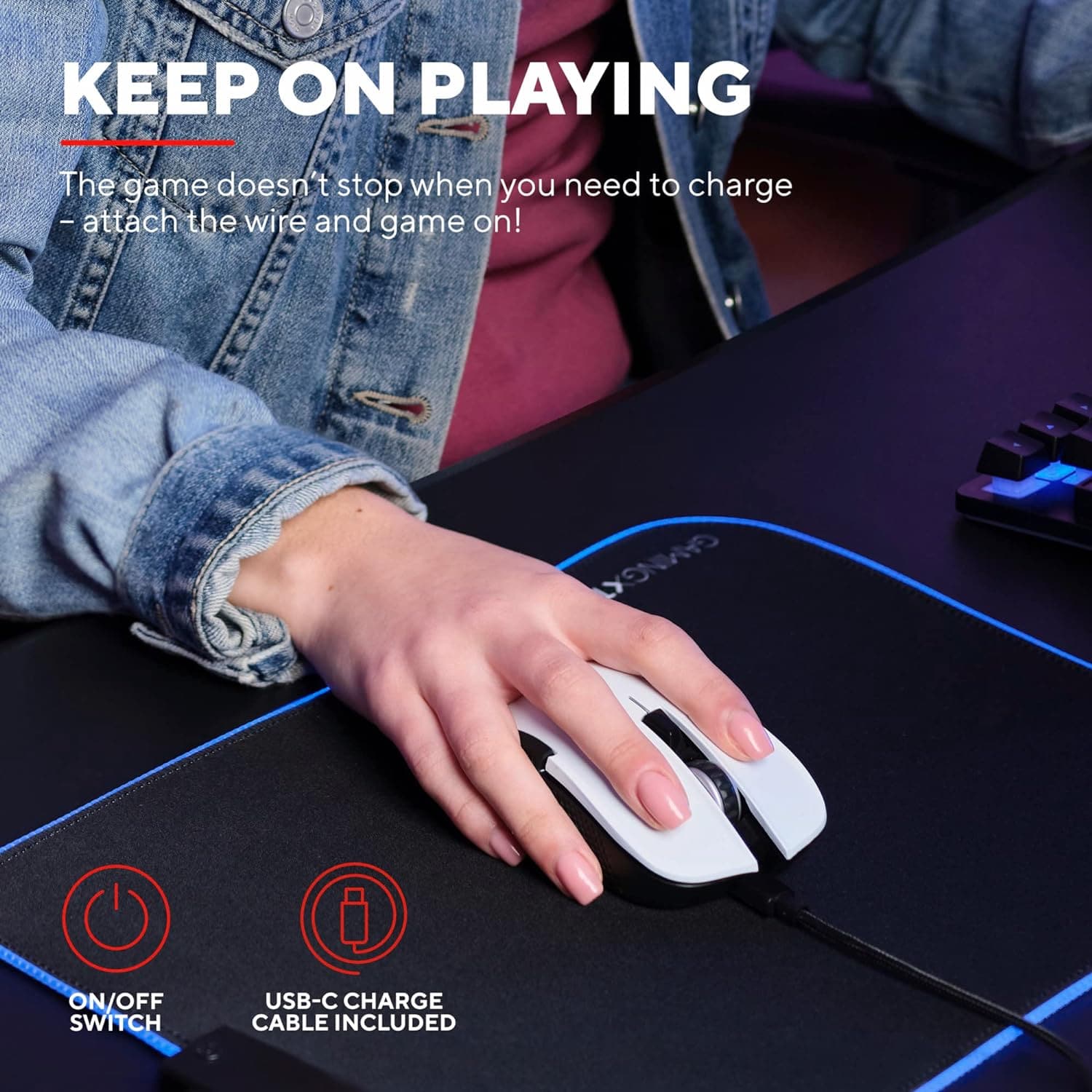 Buy Trust Gaming,Trust Gaming GXT 923W Ybar Rechargeable Wireless Gaming Mouse, Low Latency 2.4GHz, 50h Battery Life, 200-7200 DPI, 69% Recycled Plastics, Programmable RGB Mouse for Computer, PC, Laptop – White - Gadcet UK | UK | London | Scotland | Wales| Near Me | Cheap | Pay In 3 | Keyboard & Mouse
