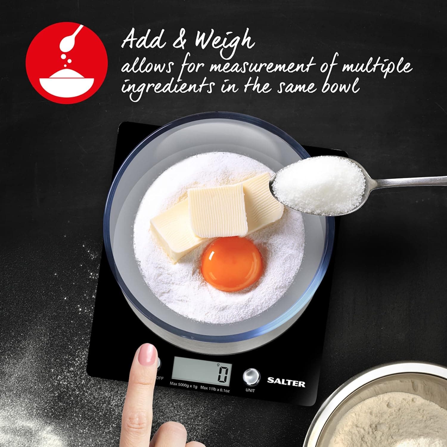 Buy Salter,Salter Digital Kitchen Scale 5kg - Stainless Steel Food Scale with LCD Display, Tare Function & Liquid Measurement - Gadcet UK | UK | London | Scotland | Wales| Near Me | Cheap | Pay In 3 | Electronics