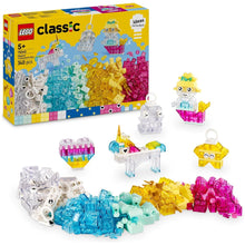 LEGO Classic Magical Transparent Box – Colorful Building Bricks & Keyring Clips Set (11040)