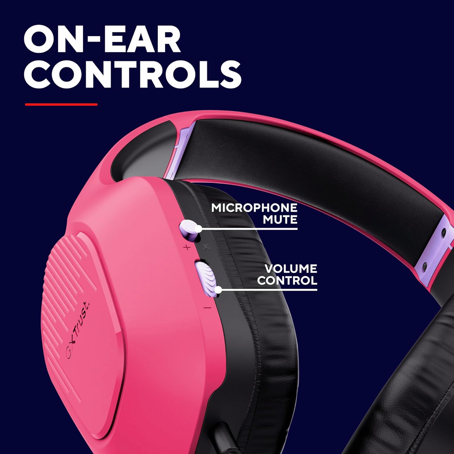 Buy Trust Gaming,Trust Gaming GXT 418P Rayne Lightweight Gaming Headset - 3.5mm Jack, 50mm Drivers, Foldaway Microphone, Over-Ear, Wired, 2m Cable, Compatible with PC, Xbox, PS4, PS5, Switch, Mobile - Pink - Gadcet UK | UK | London | Scotland | Wales| Near Me | Cheap | Pay In 3 | Headphones & Earphones