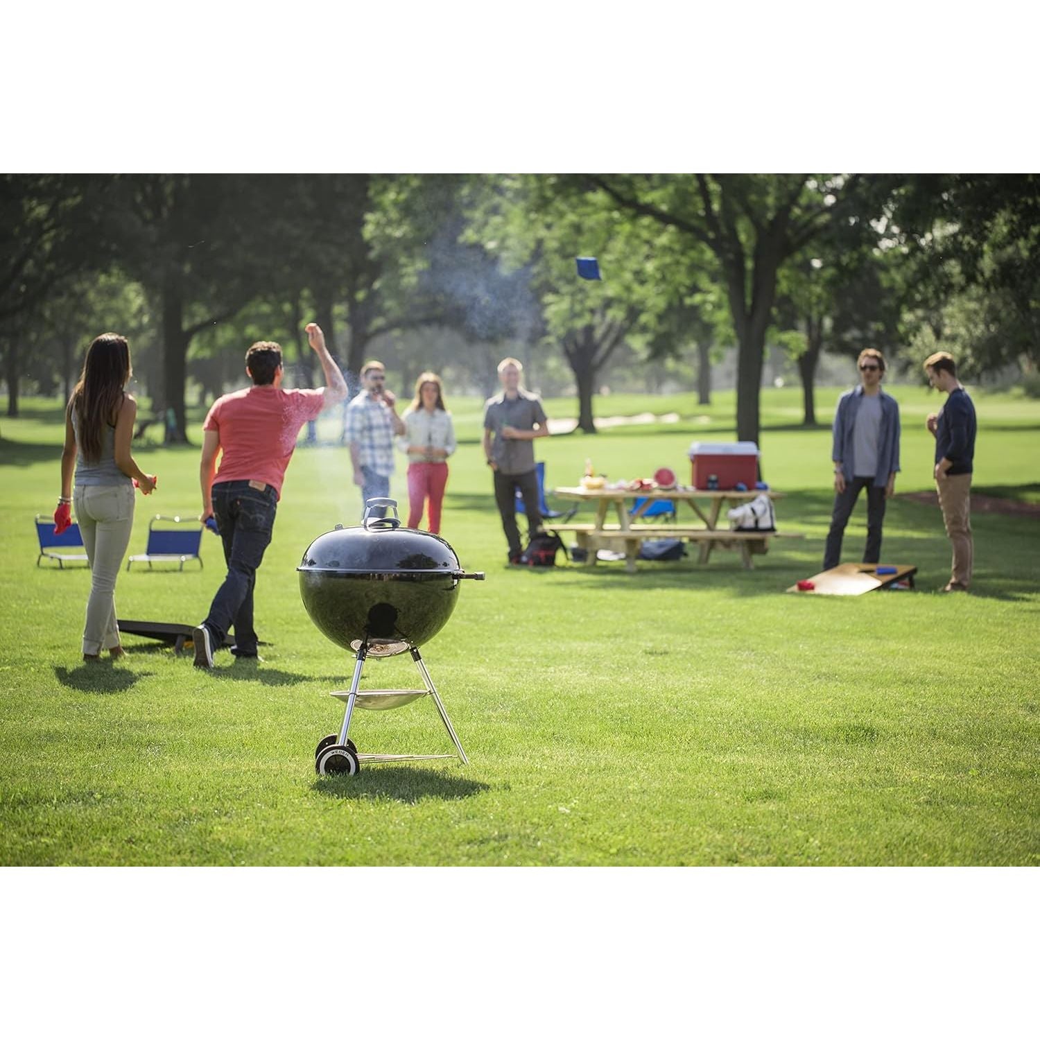 Buy Weber,Weber Original Kettle Charcoal Grill Barbecue, 57cm E-5710 BBQ Grill with Lid Cover, Thermometer, Stand & Wheels Freestanding Outdoor Oven & Cooker with Porcelain-Enamelled Bowl - Black - Gadcet UK | UK | London | Scotland | Wales| Near Me | Cheap | Pay In 3 | Outdoor Grills