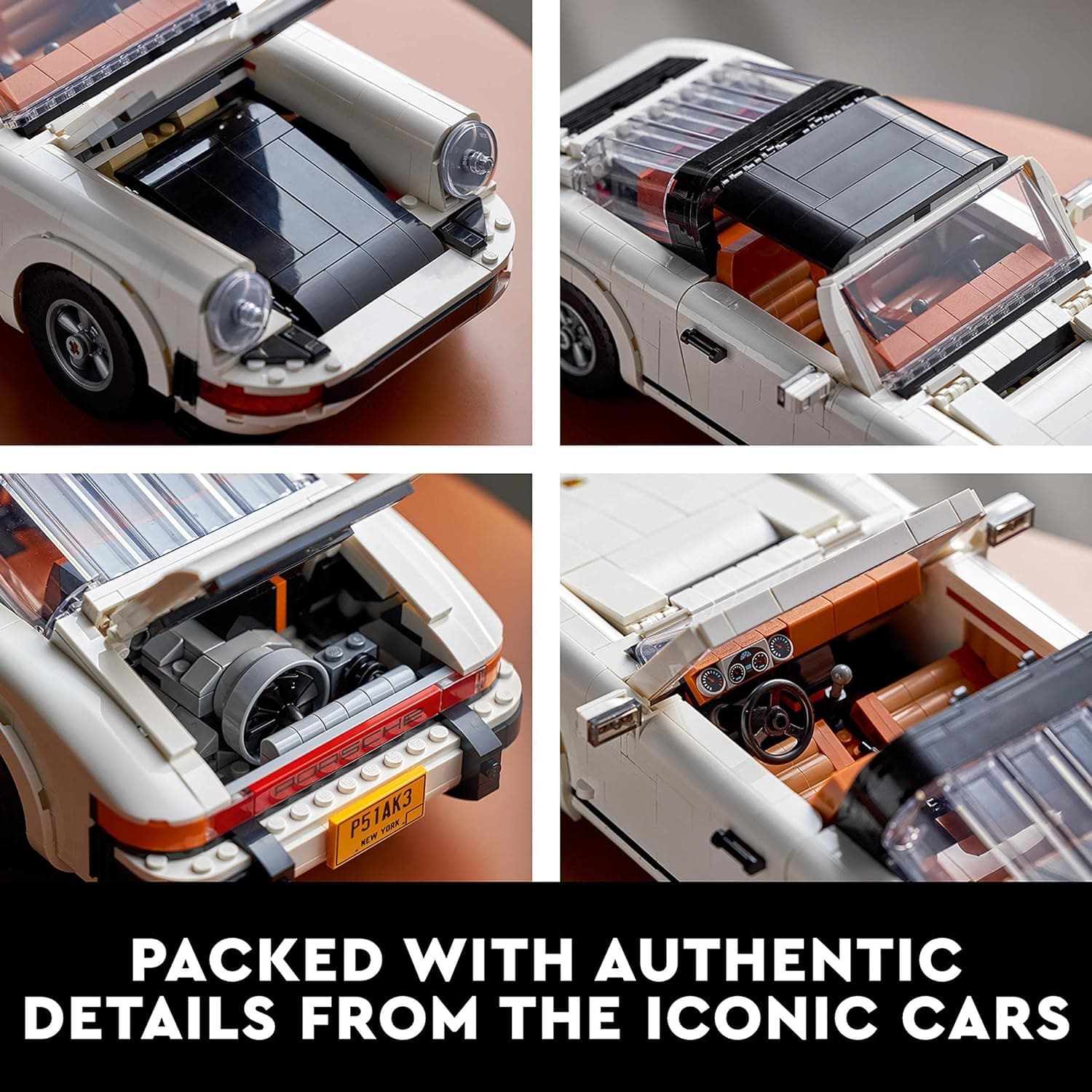 LEGO 10295 Icons Porsche 911 Racing Car Building Set, Collectible Turbo Targa, 2in1 Model - 4