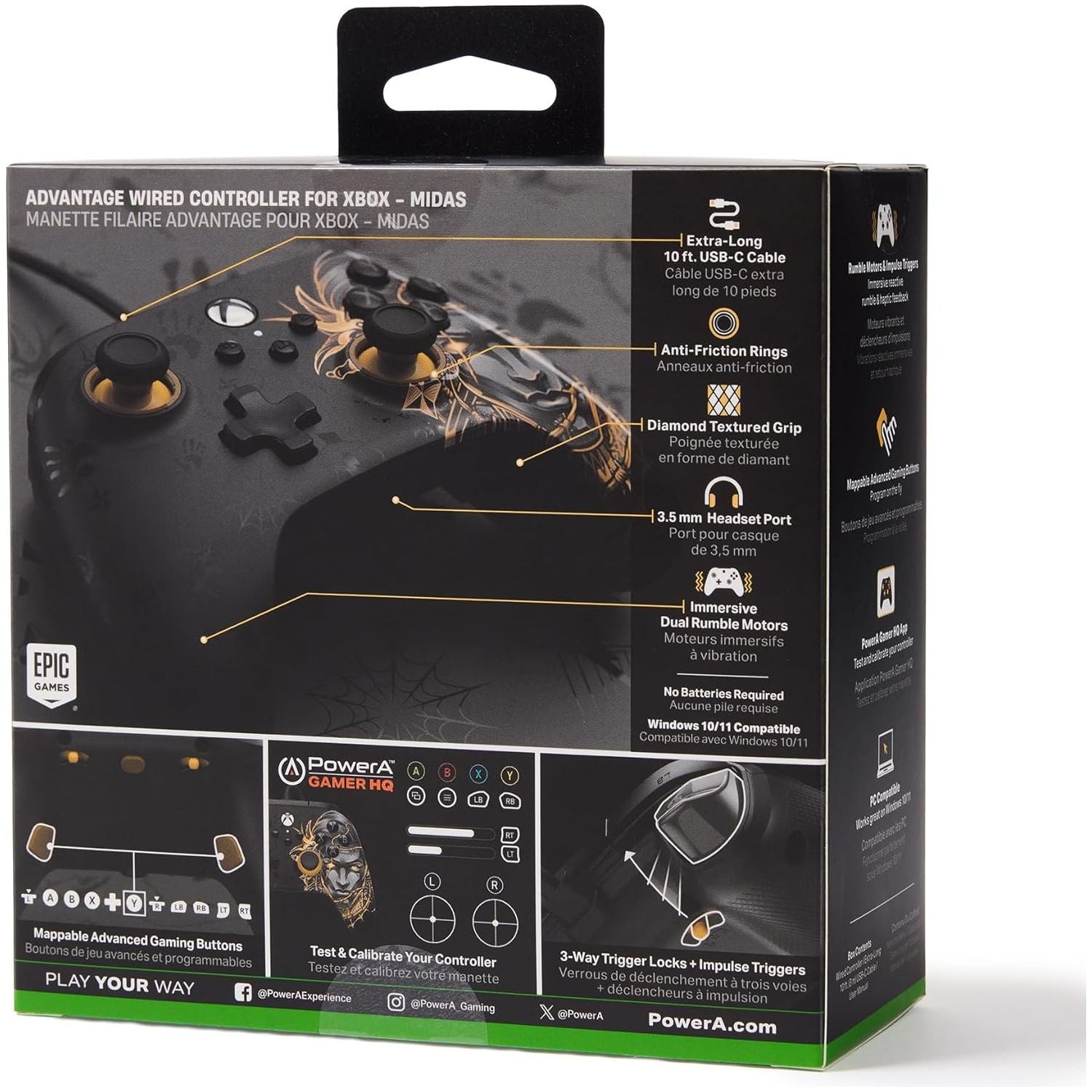 Buy Power A,PowerA Advantage Wired Controller for Xbox Series X|S – Fortnite Midas Edition, USB-C, Compatible with Xbox One & Windows 10/11 - Gadcet UK | UK | London | Scotland | Wales| Near Me | Cheap | Pay In 3 | Game controllers