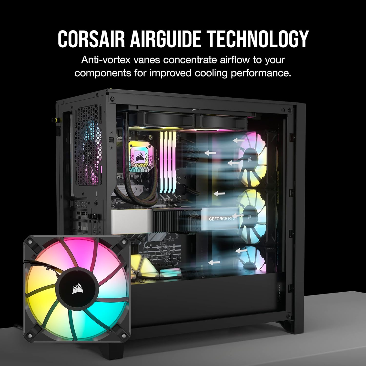 Buy Corsair,Corsair iCUE AF120 RGB ELITE 120mm PWM Triple Fan Kit, Eight RGB LEDs Per Fan, AirGuide Technology, Fluid Dynamic Bearing, Zero RPM Mode, iCUE Lighting Node CORE Controller - Black - Gadcet UK | UK | London | Scotland | Wales| Near Me | Cheap | Pay In 3 | Computer System Cooling Parts