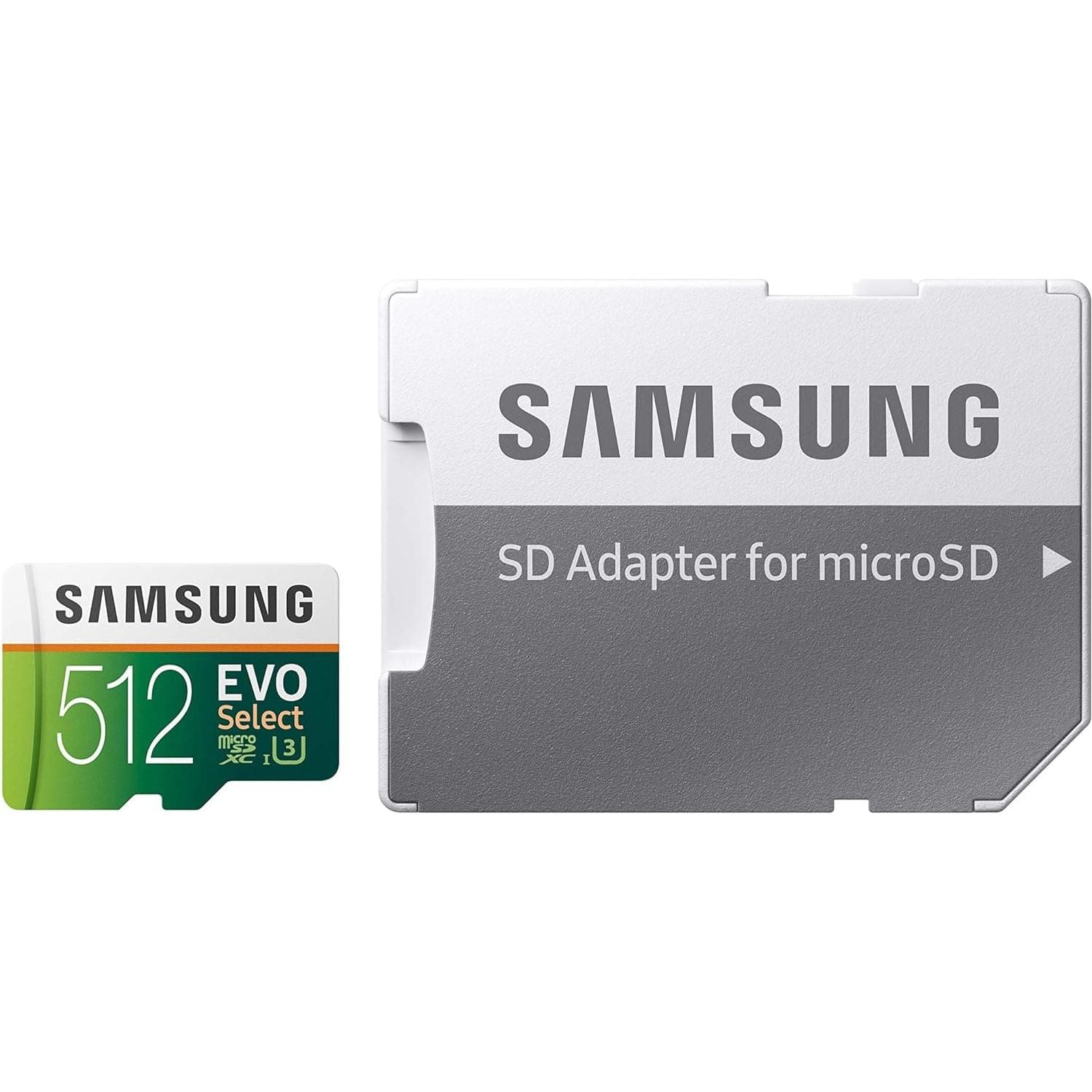 Buy Samsung,Samsung EVO Select 512GB microSD 100MB/s and 90MB/s, speed, full HD & 4K UHD memory card including SD adapter for smartphone, tablet, action camera, drone and notebook - Gadcet UK | UK | London | Scotland | Wales| Ireland | Near Me | Cheap | Pay In 3 | Flash Memory Cards