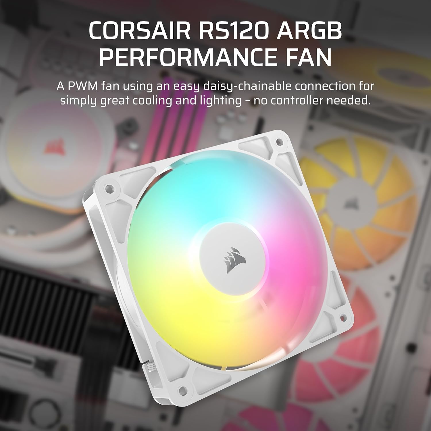 Buy Corsair,Corsair RS120 ARGB 120mm PWM Fan – White - Gadcet UK | UK | London | Scotland | Wales| Near Me | Cheap | Pay In 3 | Electronics Accessories