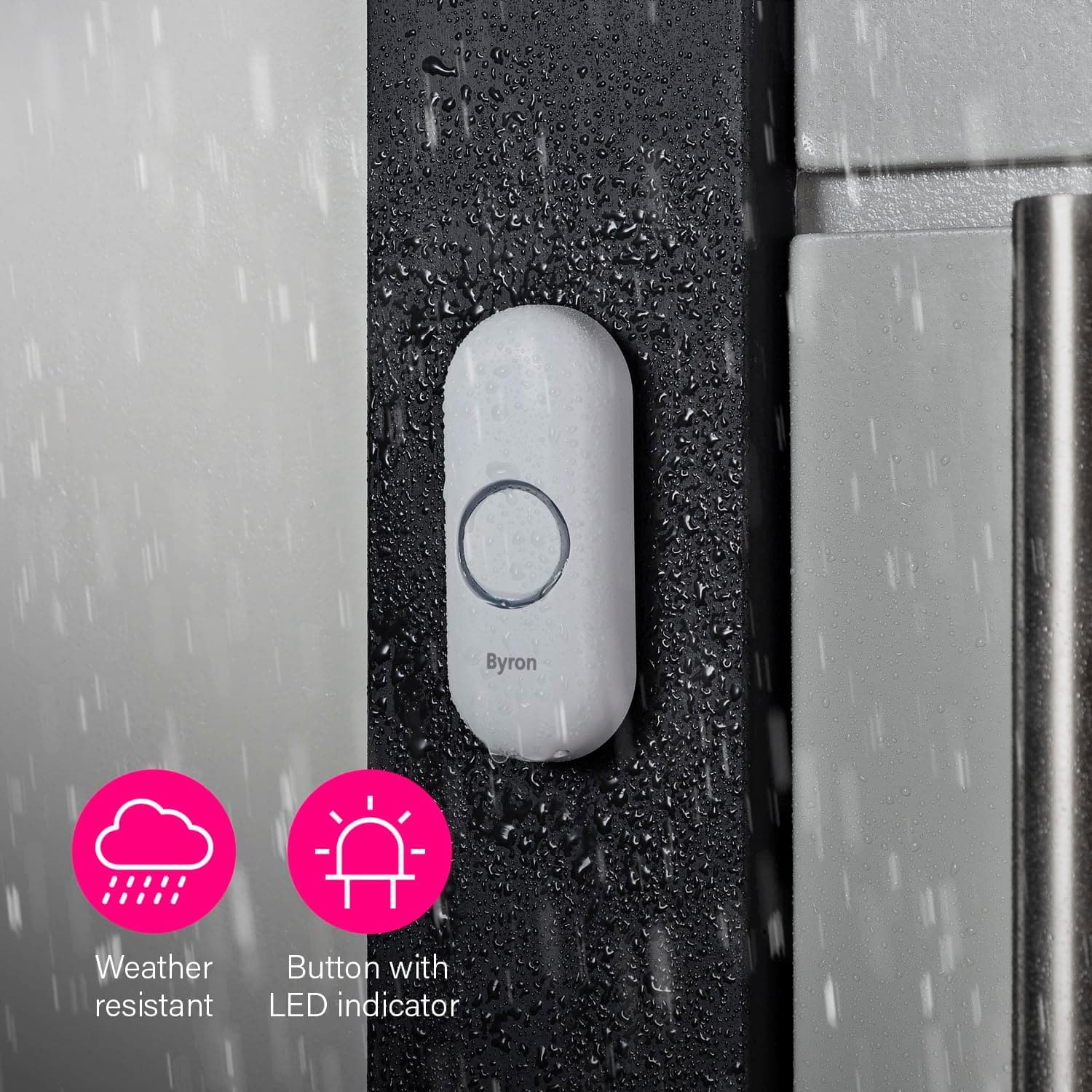 Buy Byron,Byron DBY-22311 Wireless Portable Doorbell Set, 150 m Range, 16 Melodies - Gadcet UK | UK | London | Scotland | Wales| Ireland | Near Me | Cheap | Pay In 3 | Door Bells & Chimes