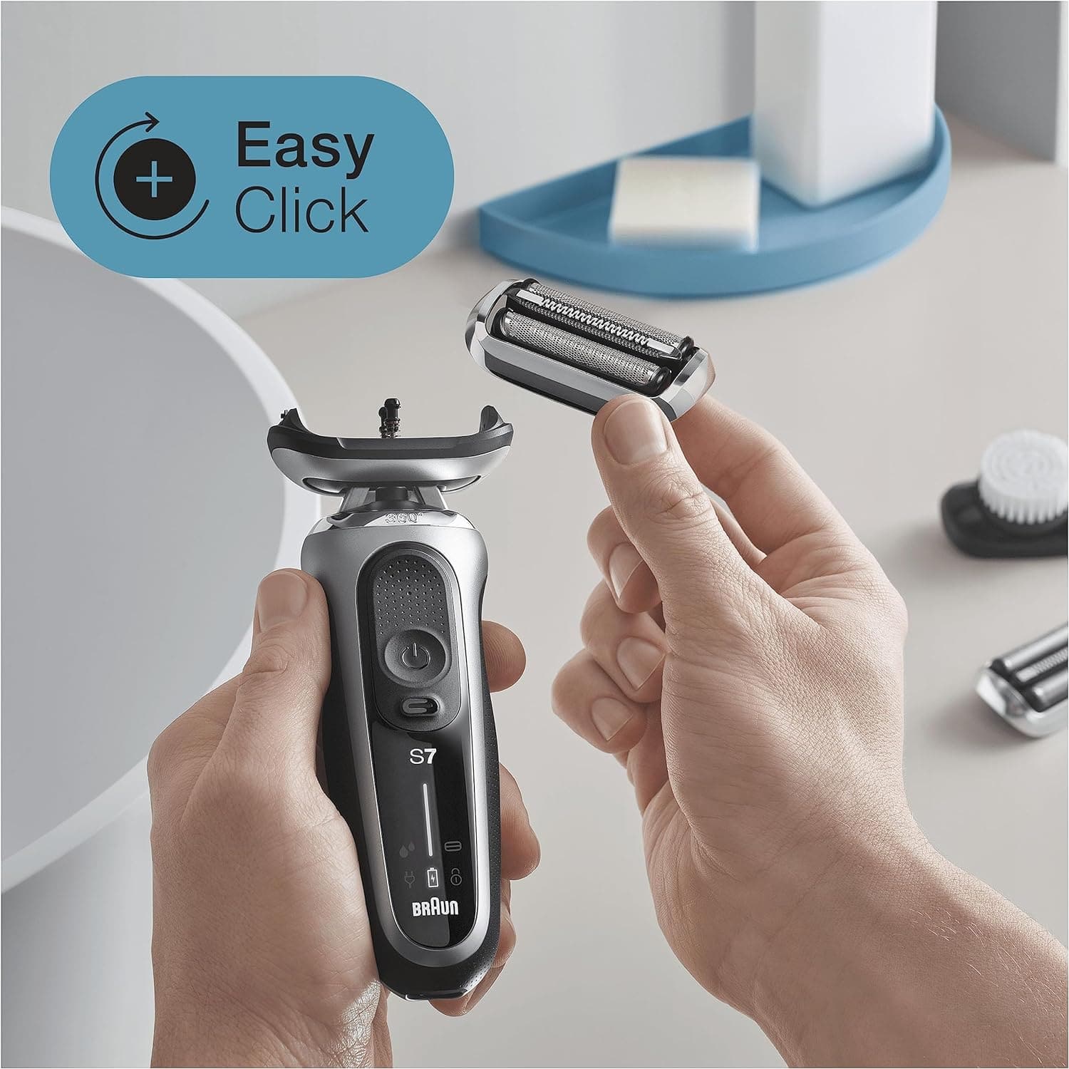 Buy Braun,Braun Series 7 Electric Shaver Replacement Head, Easily Attach Your New Shaver Head, Compatible With New Generation Series 7 Shavers , 73S, Silver - Gadcet | UK | London | Scotland | Wales| Near Me | Cheap | Pay In 3 | Razors & Razor Blades
