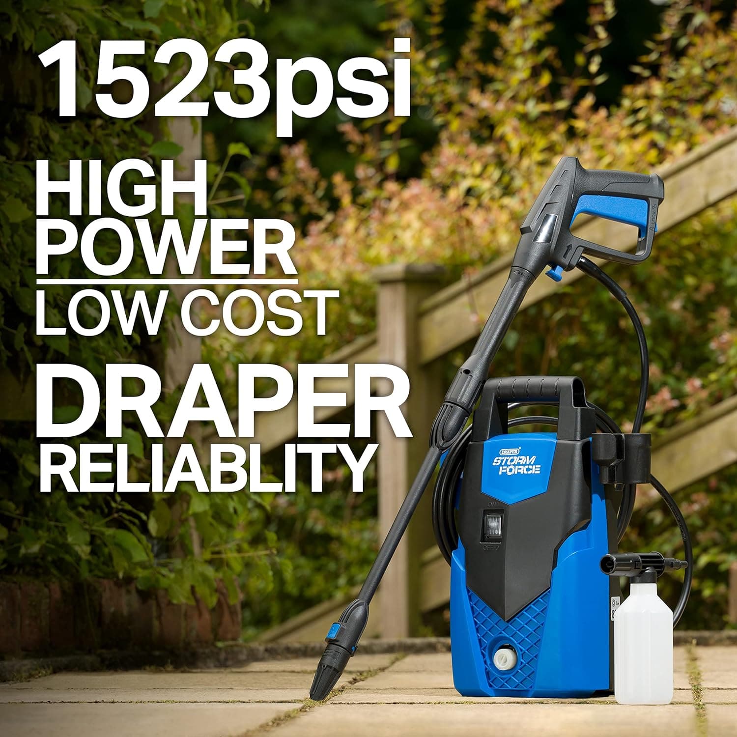 Buy Draper,Draper Storm Force PW1400 Electric Pressure Washer - 105Bar, Blue - High-Pressure Cleaner - Gadcet UK | UK | London | Scotland | Wales| Near Me | Cheap | Pay In 3 | Pressure Washers