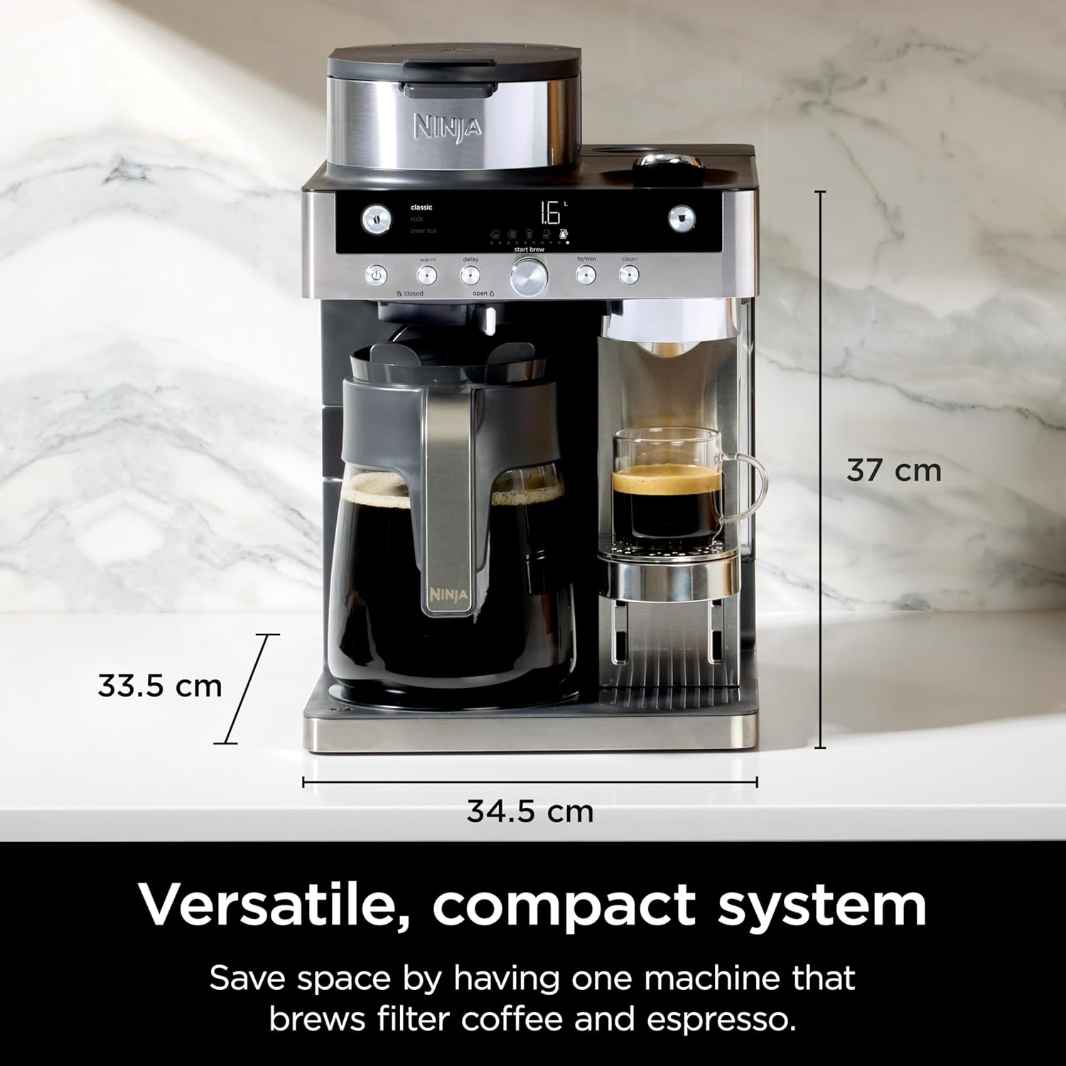 Buy Ninja,Ninja Prestige 2-in-1 Filter Coffee & Pod Capsule Machine with Built-in Milk Frother – Black - Gadcet UK | UK | London | Scotland | Wales| Near Me | Cheap | Pay In 3 | Coffee Makers & Espresso Machines