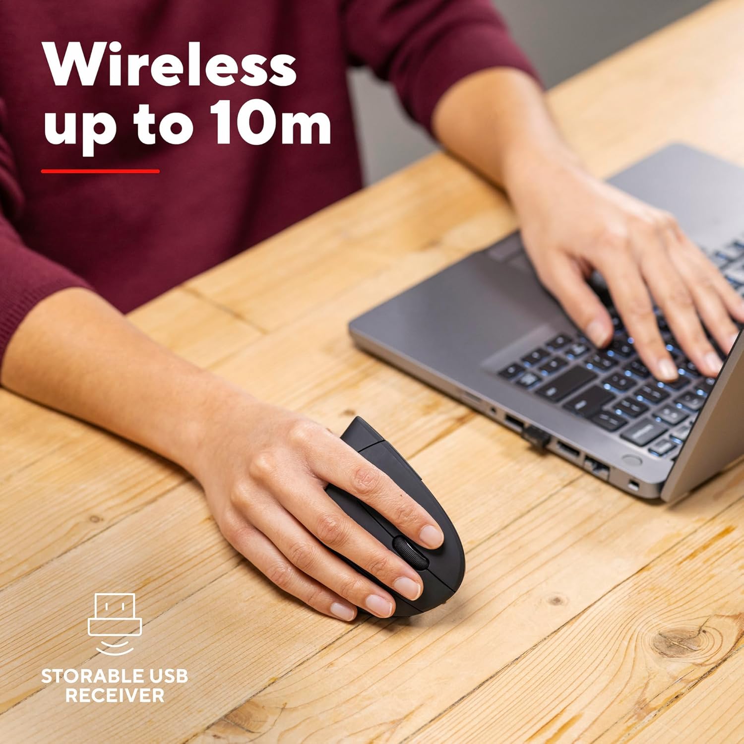 Buy Trust Gaming,Trust Verto Wireless Ergonomic Mouse - Vertical, 800-1600 DPI, USB Receiver - Black - Gadcet UK | UK | London | Scotland | Wales| Near Me | Cheap | Pay In 3 | Keyboard & Mouse