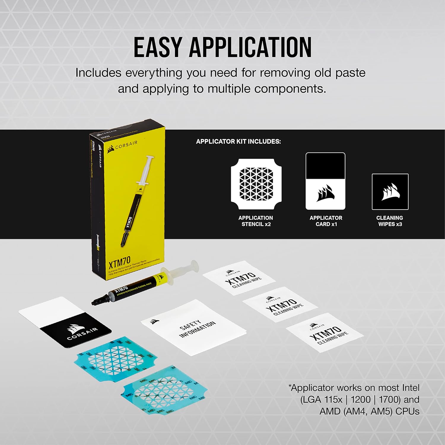 Buy Corsair,Corsair XTM70 Extreme Performance Thermal Paste – 3g, Intel & AMD Compatible, Low Viscosity, Includes Cleaning Wipes & Applicator - Gadcet UK | UK | London | Scotland | Wales| Near Me | Cheap | Pay In 3 | Computer System Cooling Parts