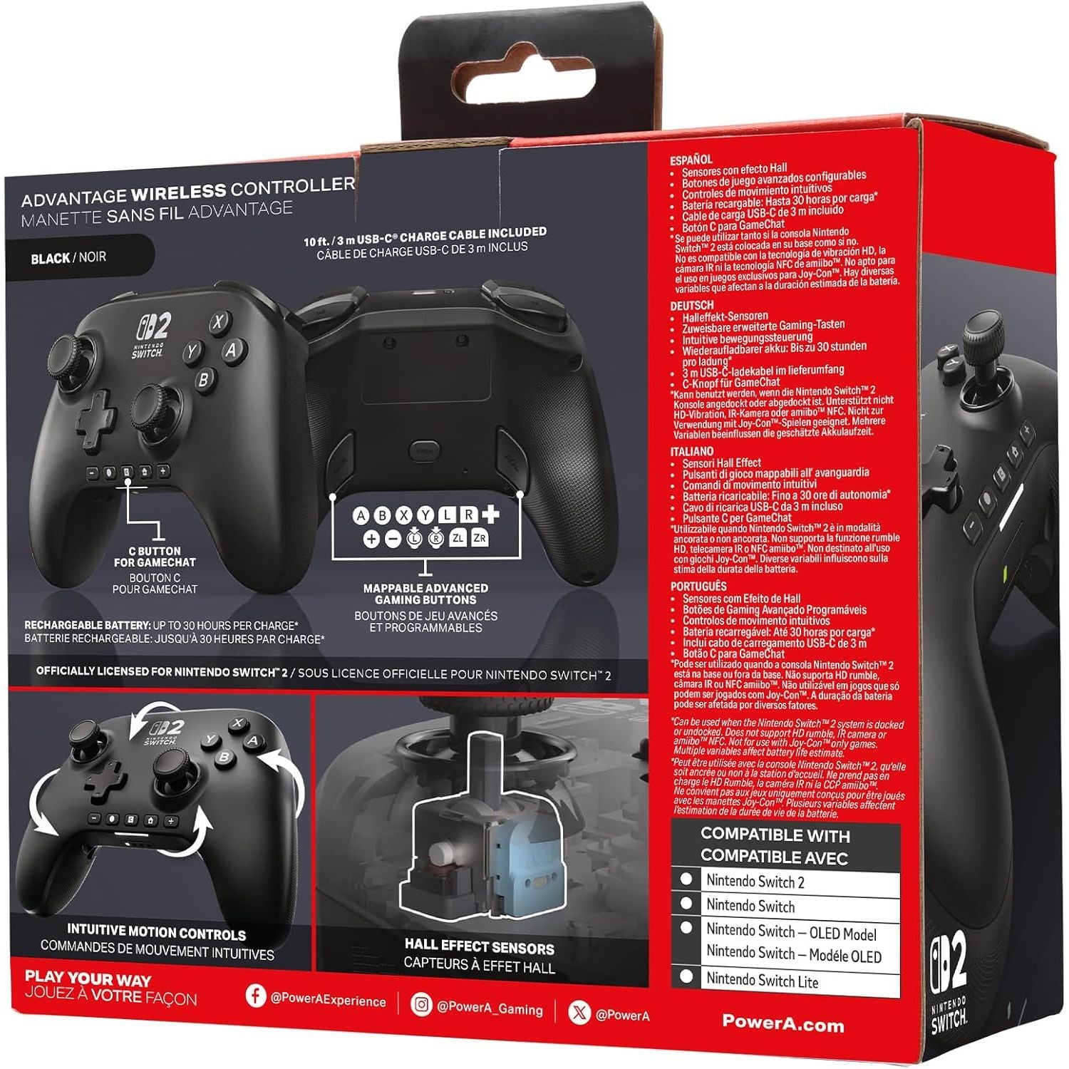 Buy PowerA,PowerA Advantage Wireless Controller for Nintendo Switch 2 Black | Hall Effect - Gadcet UK | UK | London | Scotland | Wales| Near Me | Cheap | Pay In 3 | Game Controllers