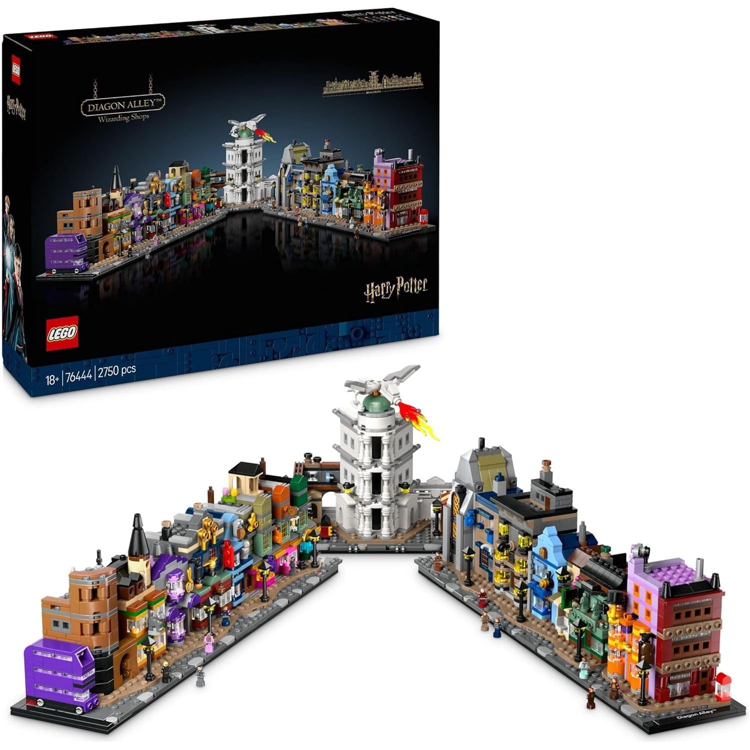 Buy Lego,LEGO Harry Potter Diagon Alley Wizarding Shops Building Set – Microscale Brick-Built Stores & 12 Microfigures, Collectible Display Model, Gift Idea for Adults – Model 76444 - Gadcet UK | UK | London | Scotland | Wales| Near Me | Cheap | Pay In 3 | Toys & Games