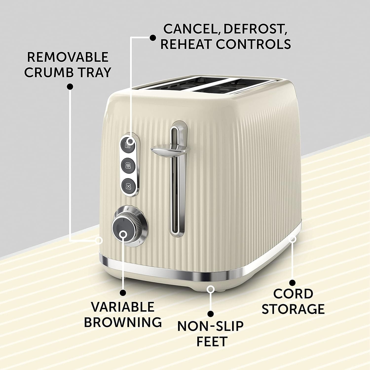 Buy BREVILLE,Breville Bold Vanilla Cream 2-Slice Toaster with High-Lift and Wide Slots | Cream and Silver Chrome - Gadcet UK | UK | London | Scotland | Wales| Ireland | Near Me | Cheap | Pay In 3 | Electronics