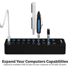 Buy Sabrent,SABRENT 10 port USB hub 3.2x1 with power adapter 60W, usb3 fast Powered data hub - Gadcet.com | UK | London | Scotland | Wales| Ireland | Near Me | Cheap | Pay In 3 | Computer Accessories