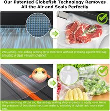 Bonsenkitchen VS4100 Vacuum Sealer Machine – Powerful Globefish Technology, Built-In Cutter & Bag Storage, Low Noise