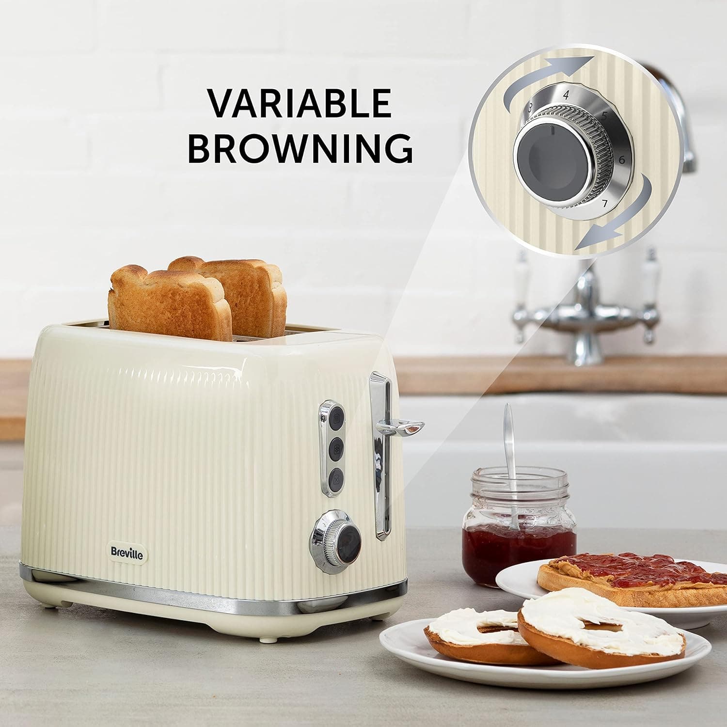 Buy BREVILLE,Breville Bold Vanilla Cream 2-Slice Toaster with High-Lift and Wide Slots | Cream and Silver Chrome - Gadcet UK | UK | London | Scotland | Wales| Ireland | Near Me | Cheap | Pay In 3 | Electronics