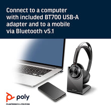 Buy Poly,Poly - Voyager Focus 2 UC Bluetooth Headset + Charging Cradle (Plantronics) - Stereo headset with boom microphone, USB-A for PC/Mac - Active Noise Canceling - Works with Teams - Gadcet.com | UK | London | Scotland | Wales| Ireland | Near Me | Cheap | Pay In 3 | Headphones & Headsets