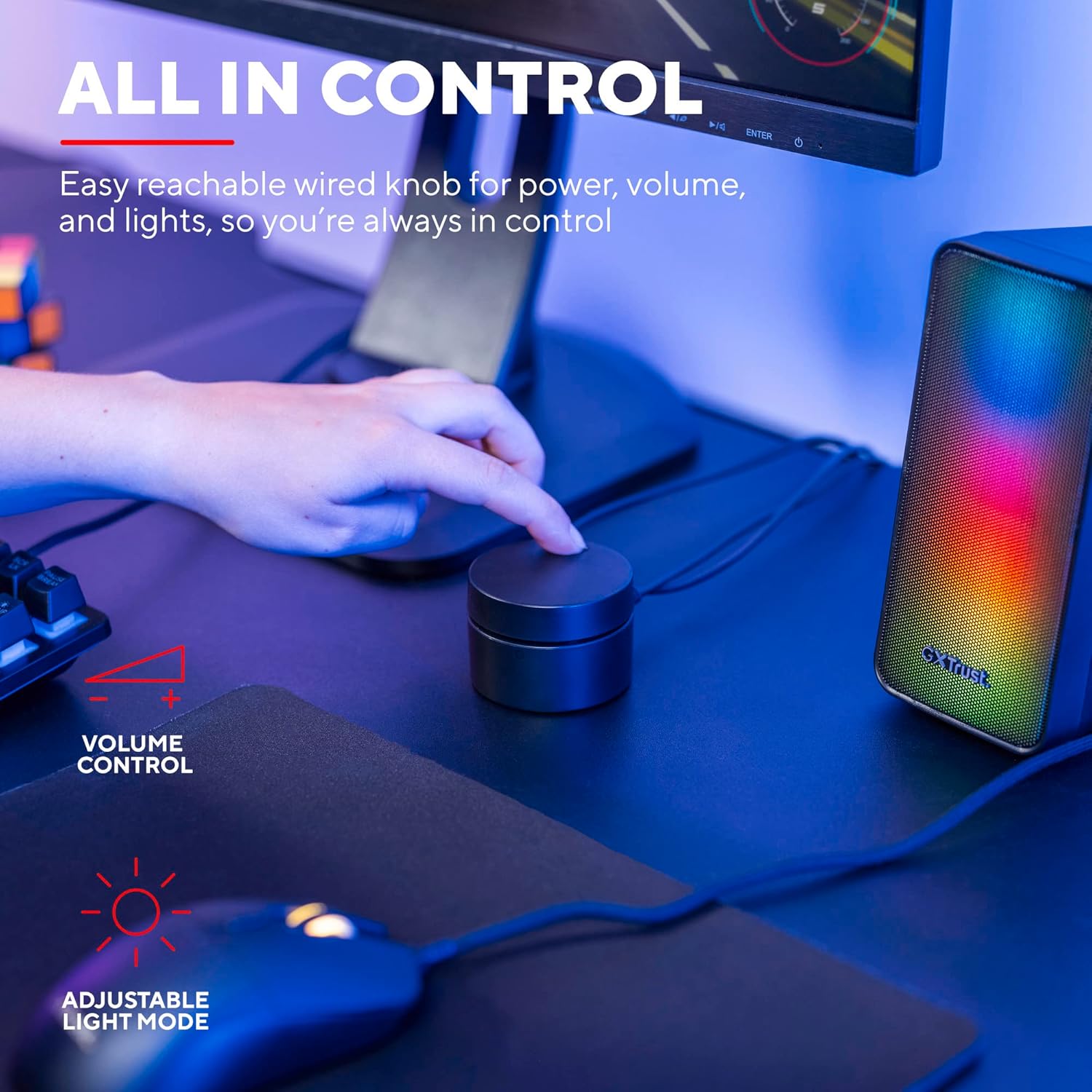 Buy RGB,Trust Gaming GXT 611 Wezz 2.0 PC Speakers, 12W, RGB Lighting, Volume Control, AUX & USB, Stereo Speakers for Desktop & Laptop - Black - Gadcet UK | UK | London | Scotland | Wales| Near Me | Cheap | Pay In 3 | Speakers