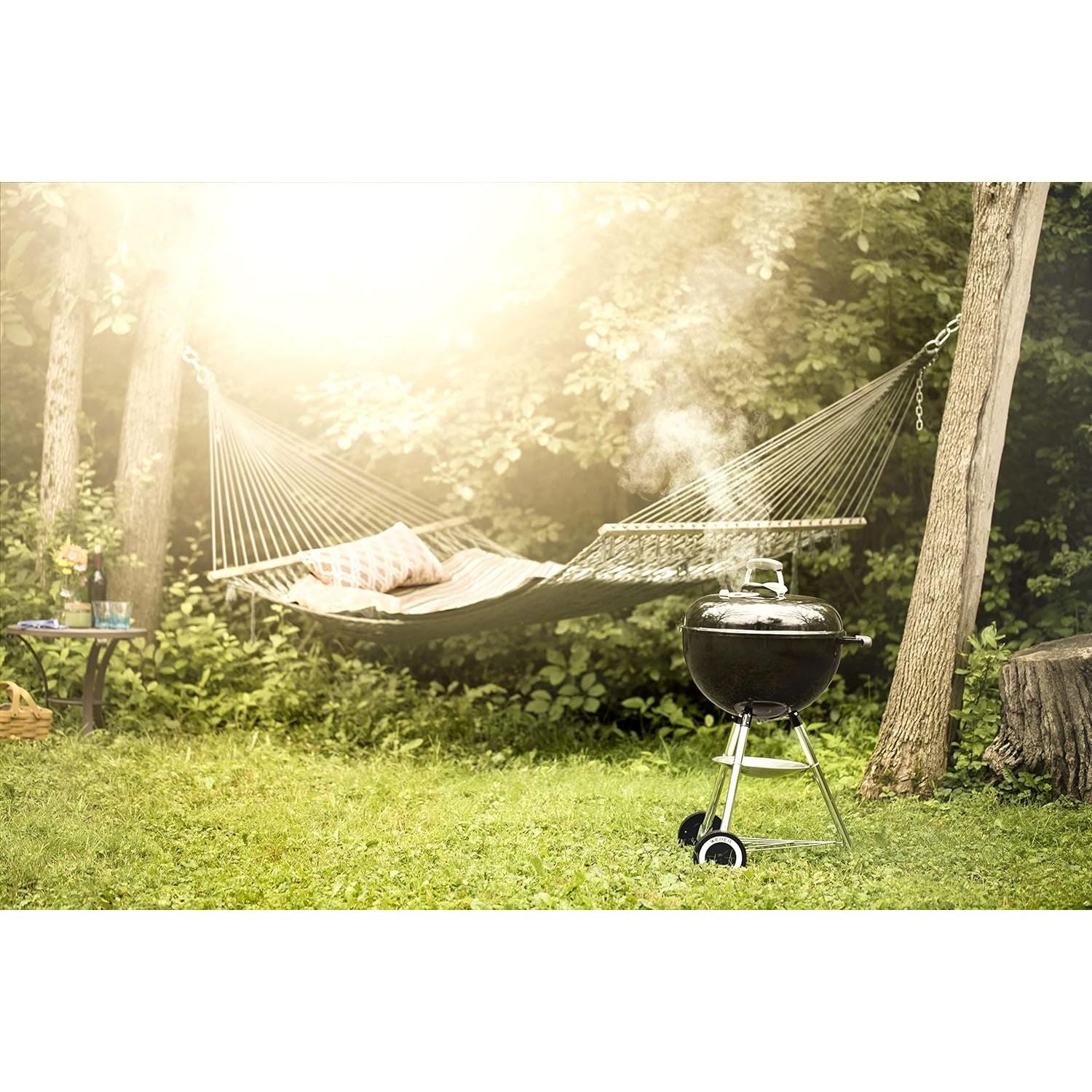 Buy Weber,Weber Original Kettle Charcoal Grill Barbecue, 57cm E-5710 BBQ Grill with Lid Cover, Thermometer, Stand & Wheels Freestanding Outdoor Oven & Cooker with Porcelain-Enamelled Bowl - Black - Gadcet UK | UK | London | Scotland | Wales| Near Me | Cheap | Pay In 3 | Outdoor Grills