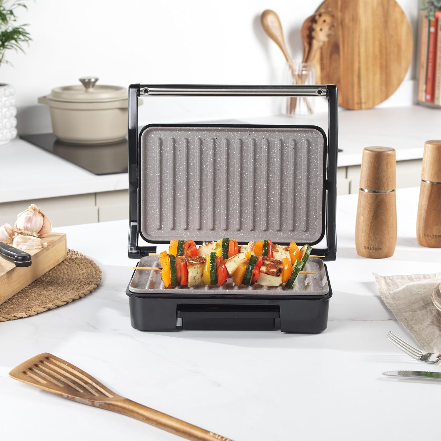 Buy Salter,Salter Marblestone Health Grill & Panini Maker - Non-Stick, Oil-Free, 750W, Floating Hinge, Removable Drip Tray - Gadcet UK | UK | London | Scotland | Wales| Near Me | Cheap | Pay In 3 | Sandwich Makers