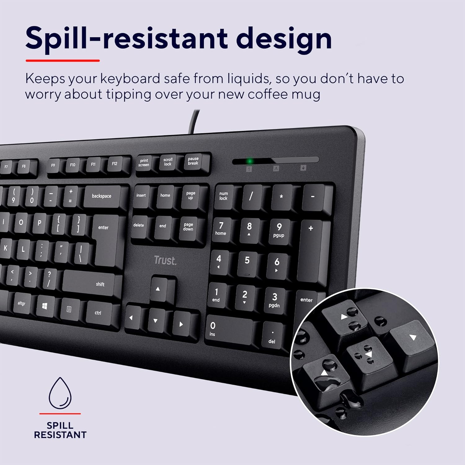 Buy Trust,Trust Taro Wired Keyboard – QWERTY UK Layout, Quiet Keys, Full-Size, Spill-Resistant, USB Plug and Play, Black - Gadcet UK | UK | London | Scotland | Wales| Near Me | Cheap | Pay In 3 | Keyboard & Mouse
