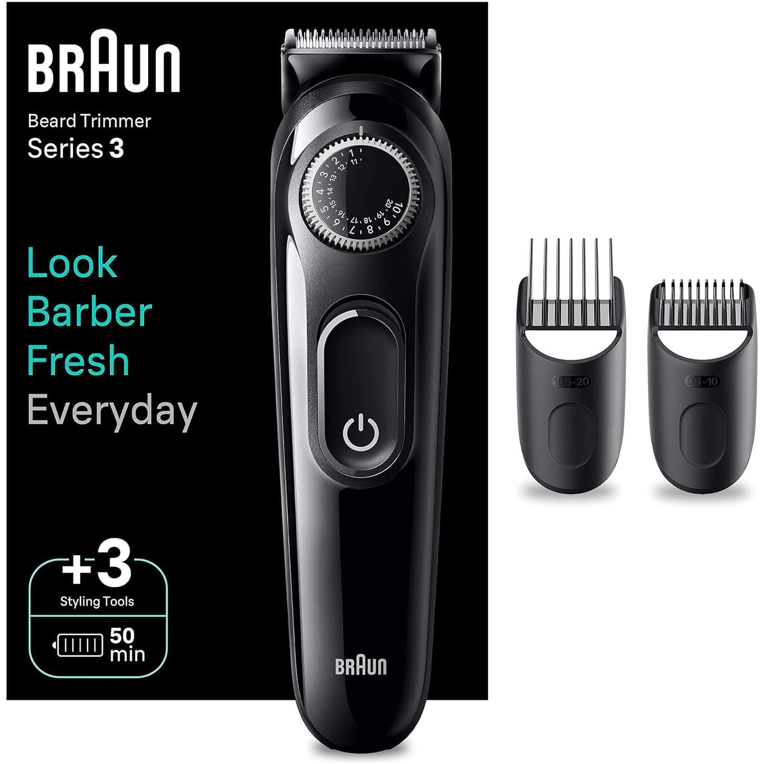 Buy Braun,Braun Beard Trimmer Series 3 3410, Electric Beard Trimmer for Men, Incl. Ultra-Sharp Blade, 40 Length Settings, Styling Tools, Rechargeable 50-min Cordless Runtime & Washable - Gadcet | UK | London | Scotland | Wales| Near Me | Cheap | Pay In 3 | Hair Clippers & Trimmers