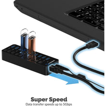 Buy Sabrent,SABRENT 10 port USB hub 3.2x1 with power adapter 60W, usb3 fast Powered data hub - Gadcet.com | UK | London | Scotland | Wales| Ireland | Near Me | Cheap | Pay In 3 | Computer Accessories