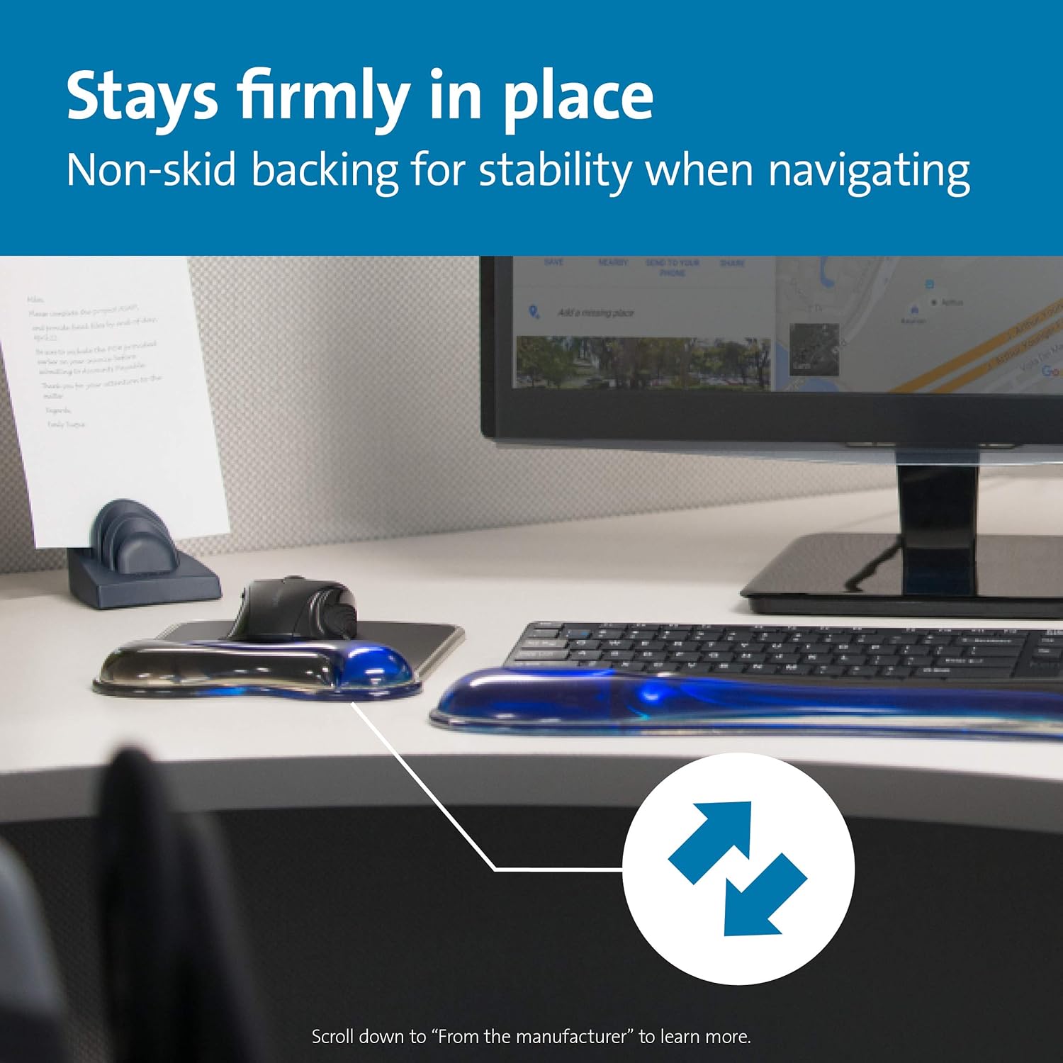 Buy Kensington,Kensington Ergonomic Mouse Mat with Gel Wrist Rest - Anti-Slip, Blue (62401) - Gadcet UK | UK | London | Scotland | Wales| Near Me | Cheap | Pay In 3 | Mouse Pads
