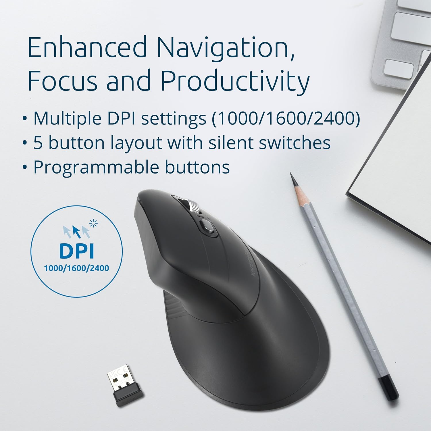 Buy Kensington,Kensington Pro Fit Ergo MY630 EQ Rechargeable Bluetooth Mouse – Black - Gadcet UK | UK | London | Scotland | Wales| Near Me | Cheap | Pay In 3 | Mice & Trackballs