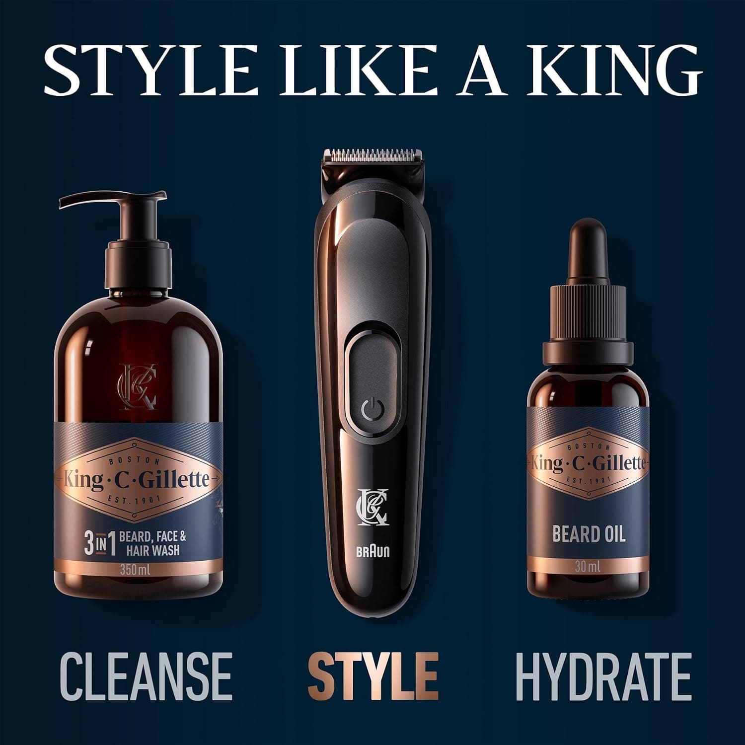 Buy King C. Gillette,King C. Gillette Cordless Beard Trimmer Kit for Men, with Lifetime Sharp Blades, Includes 3 Interchangeable Hair Clipper Combs, Gifts for Men, 2 Pin UK Plug - Gadcet UK | UK | London | Scotland | Wales| Near Me | Cheap | Pay In 3 | Hair Clippers & Trimmers