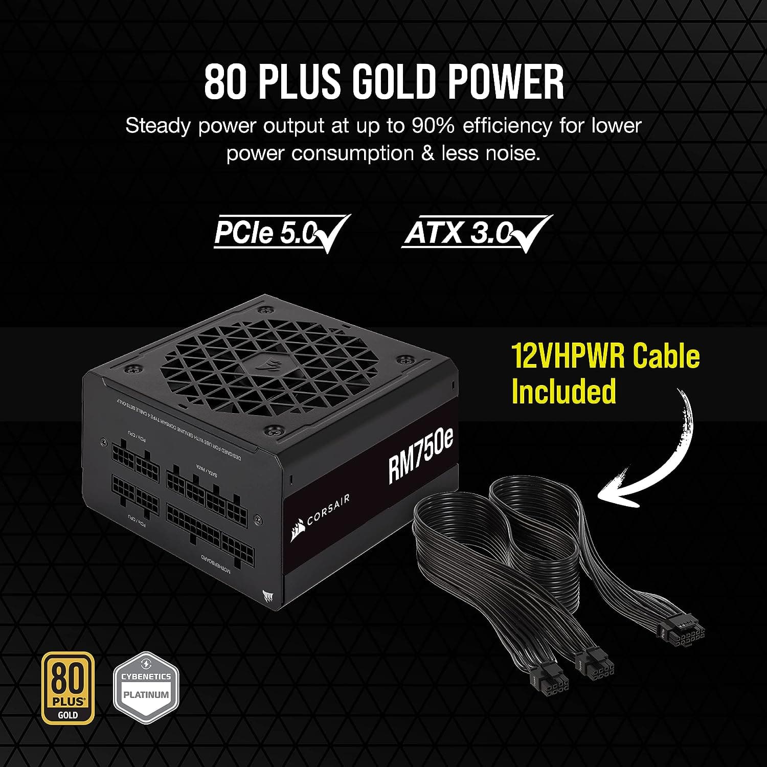 Buy Corsair,Corsair RM750e (2023) Fully Modular Low-Noise ATX Power Supply - ATX 3.0 & PCIe 5.0 Compliant - 105°C-Rated Capacitors - Black - Gadcet UK | UK | London | Scotland | Wales| Ireland | Near Me | Cheap | Pay In 3 | Electronics