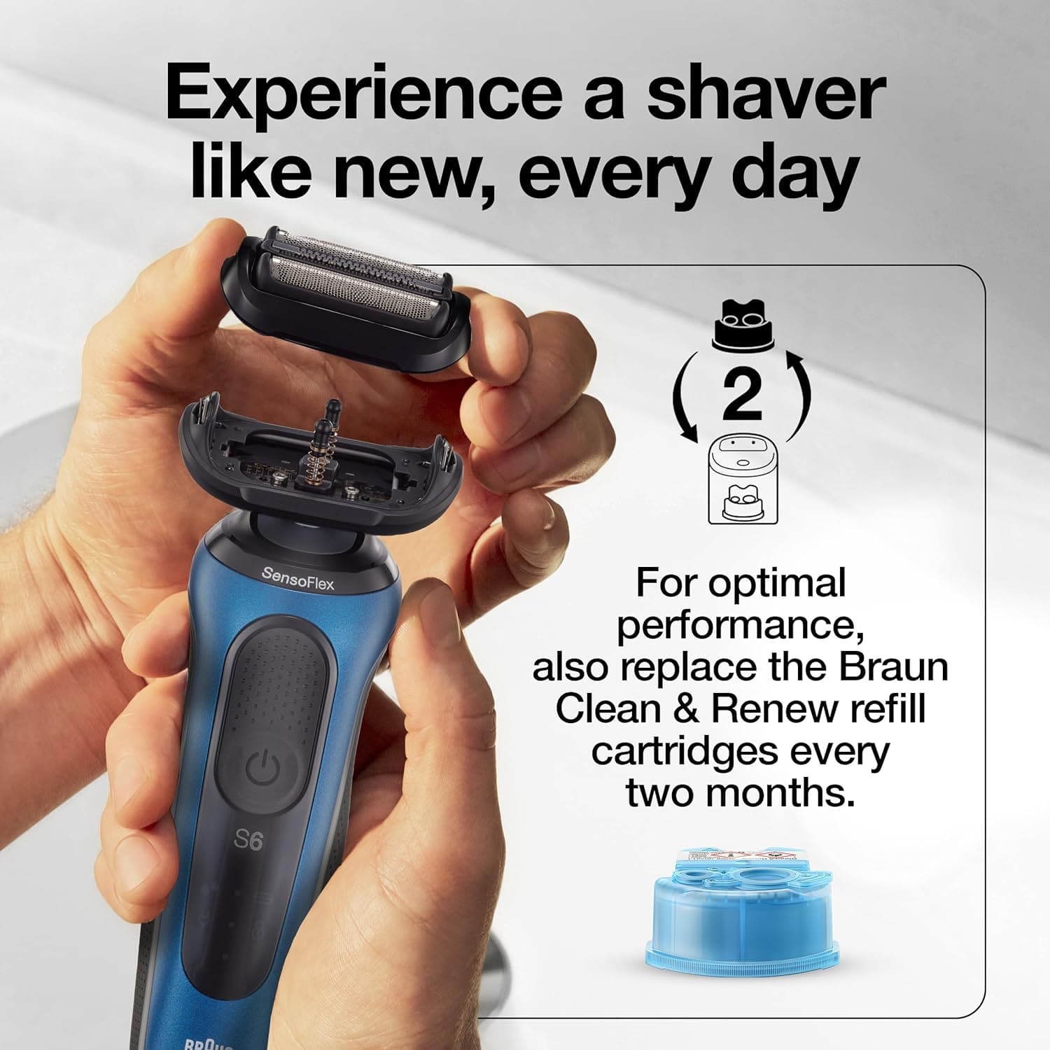 Buy Braun,Braun Series 5 and 6 New Generation Electric Shaver Replacement Head - 53B - Compatible with Razors 5020s, 5018s, 5050cs, 6020s, 6075cc, 6072cc - Gadcet | UK | London | Scotland | Wales| Near Me | Cheap | Pay In 3 | Hair Clipper & Trimmer Accessories