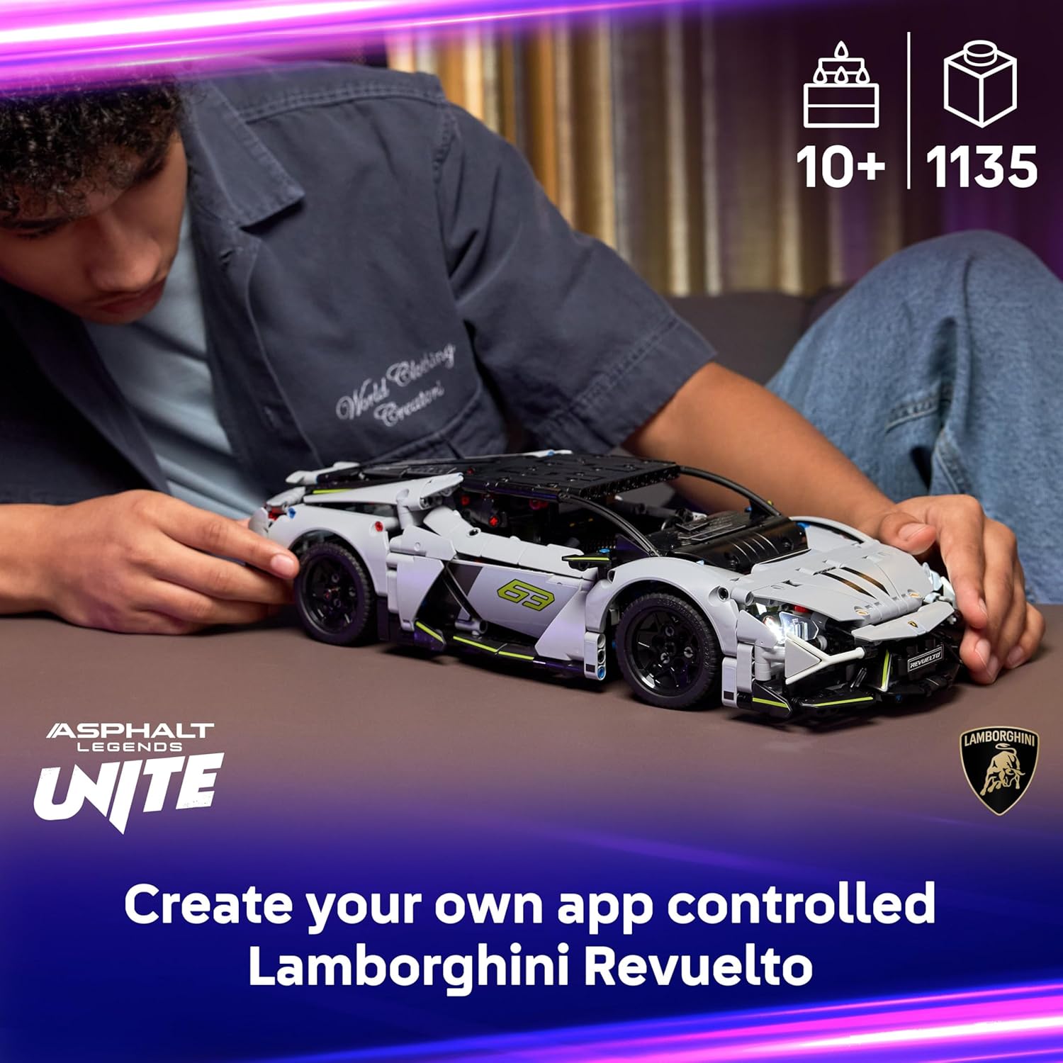 Buy LEGO,LEGO® Technic Lamborghini Revuelto (Set 42214) – Remote-Controlled Super Sports Car with Lights, Steering & Rechargeable Battery Hub - Gadcet UK | UK | London | Scotland | Wales| Near Me | Cheap | Pay In 3 | Construction Set Toys