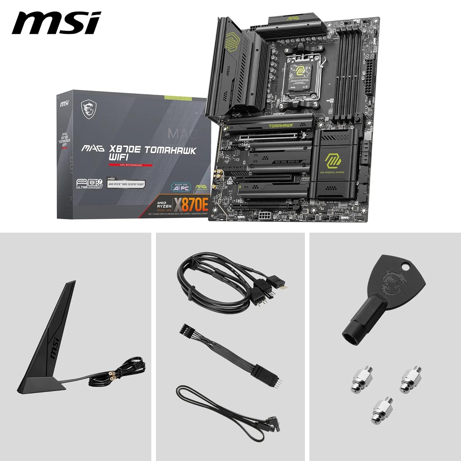 Buy MSI,MSI MAG X870E TOMAHAWK WIFI Motherboard (ATX) – Supports AMD Ryzen 9000 / 8000 / 7000 Series Processors, DDR5, PCIe 5.0, Wi-Fi 7, 5G LAN - Gadcet UK | UK | London | Scotland | Wales| Near Me | Cheap | Pay In 3 | Motherboards