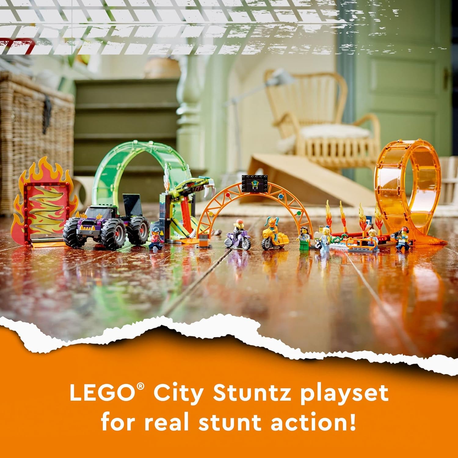 Buy LEGO,LEGO City Stuntz Double Loop Stunt Arena (60339) – Monster Truck Playset with Motorcycles, Ramp & 7 Minifigures, Age 7+ - Gadcet UK | UK | London | Scotland | Wales| Near Me | Cheap | Pay In 3 | Construction Set Toys