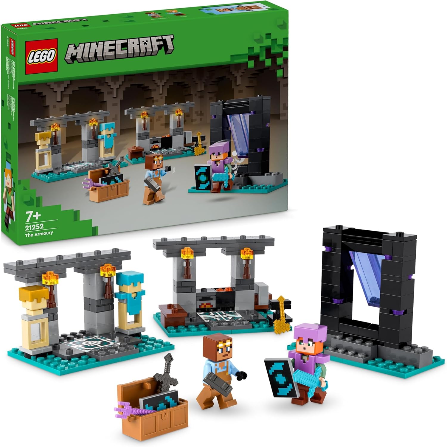 Buy Lego,LEGO Minecraft The Armoury (21252) – Building Set for Kids Aged 7+ with Alex, Diamond Sword & Weapons – Role-Play Gift for Gamers - Gadcet UK | UK | London | Scotland | Wales| Near Me | Cheap | Pay In 3 | Building Toys