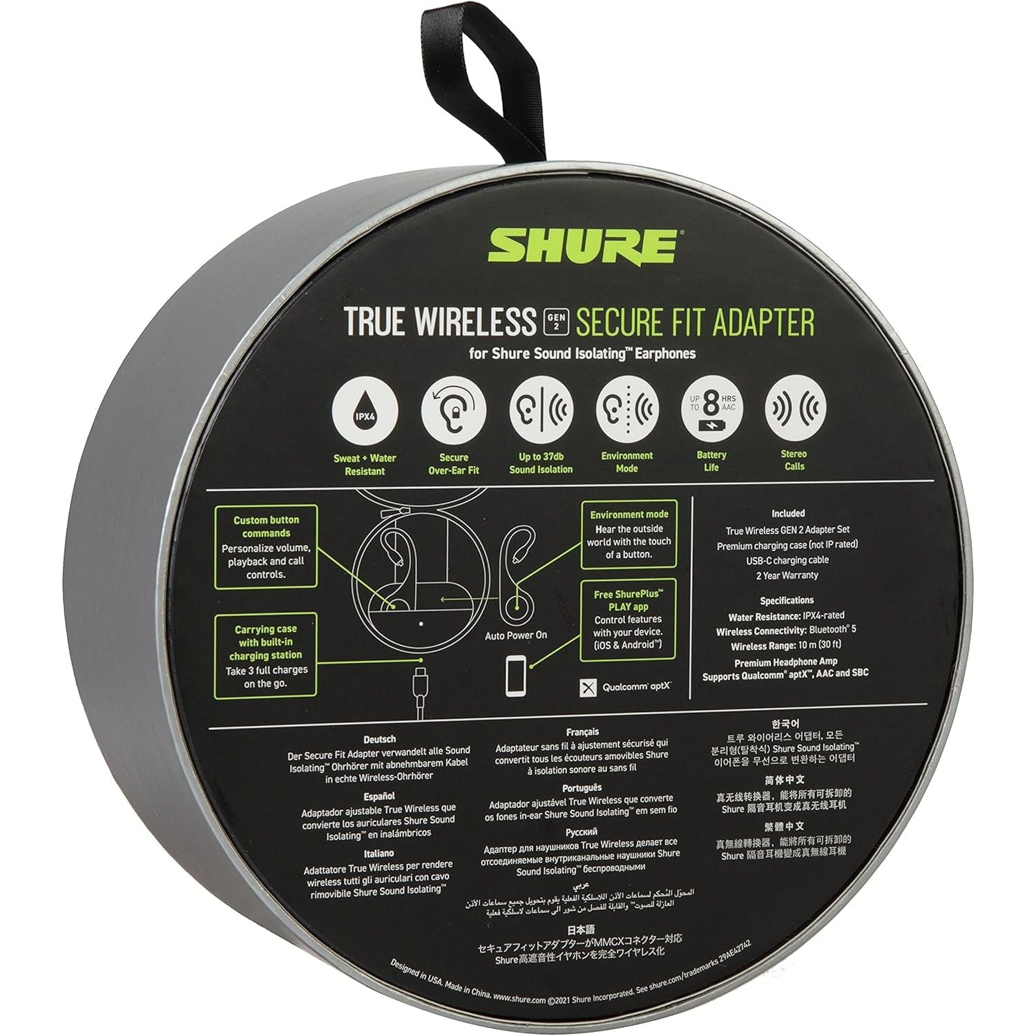 Buy Shure,Shure True Wireless Adapter (Gen 2) for Sound Isolating Earphones, Secure Over-Ear Fit, Bluetooth 5 Wireless Technology, Long Battery Life With Charging Case, & Fingertip Controls (RMCE-TW2-EFS) - Gadcet UK | UK | London | Scotland | Wales| Near Me | Cheap | Pay In 3 | Headphones & Earphones